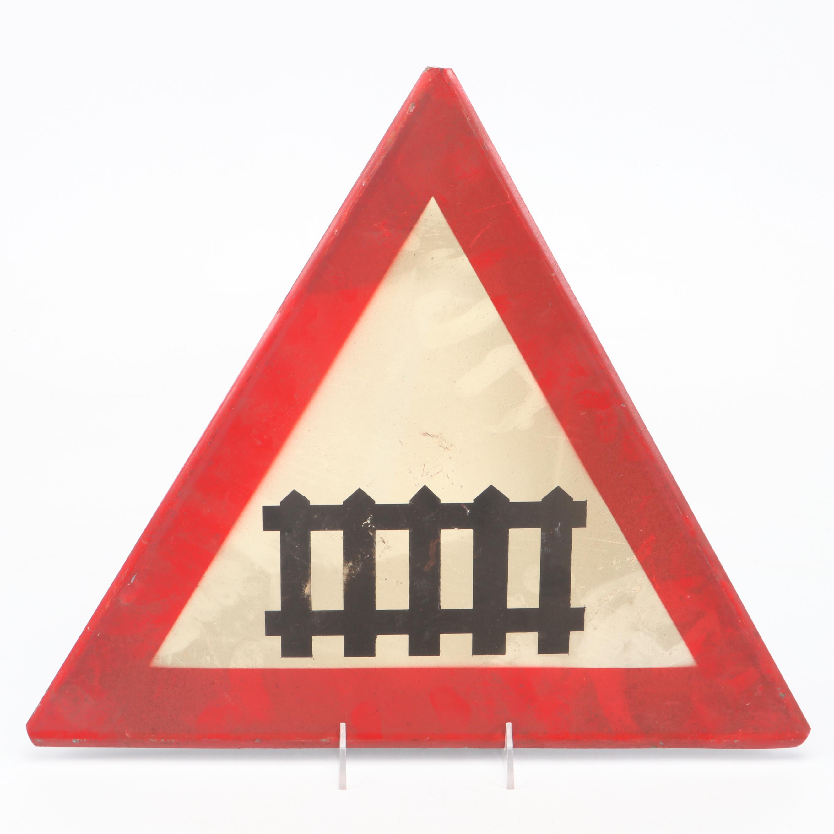 Pedestrian Crossing, Right of Way and Railroad Crossing Dutch Metal Street Signs