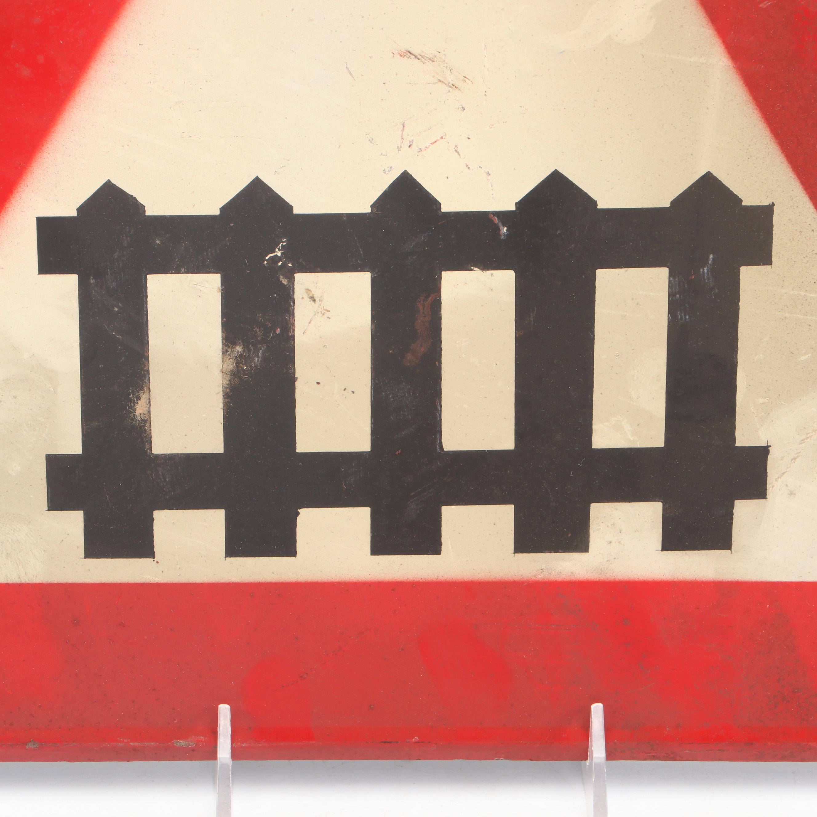 Pedestrian Crossing, Right of Way and Railroad Crossing Dutch Metal Street Signs