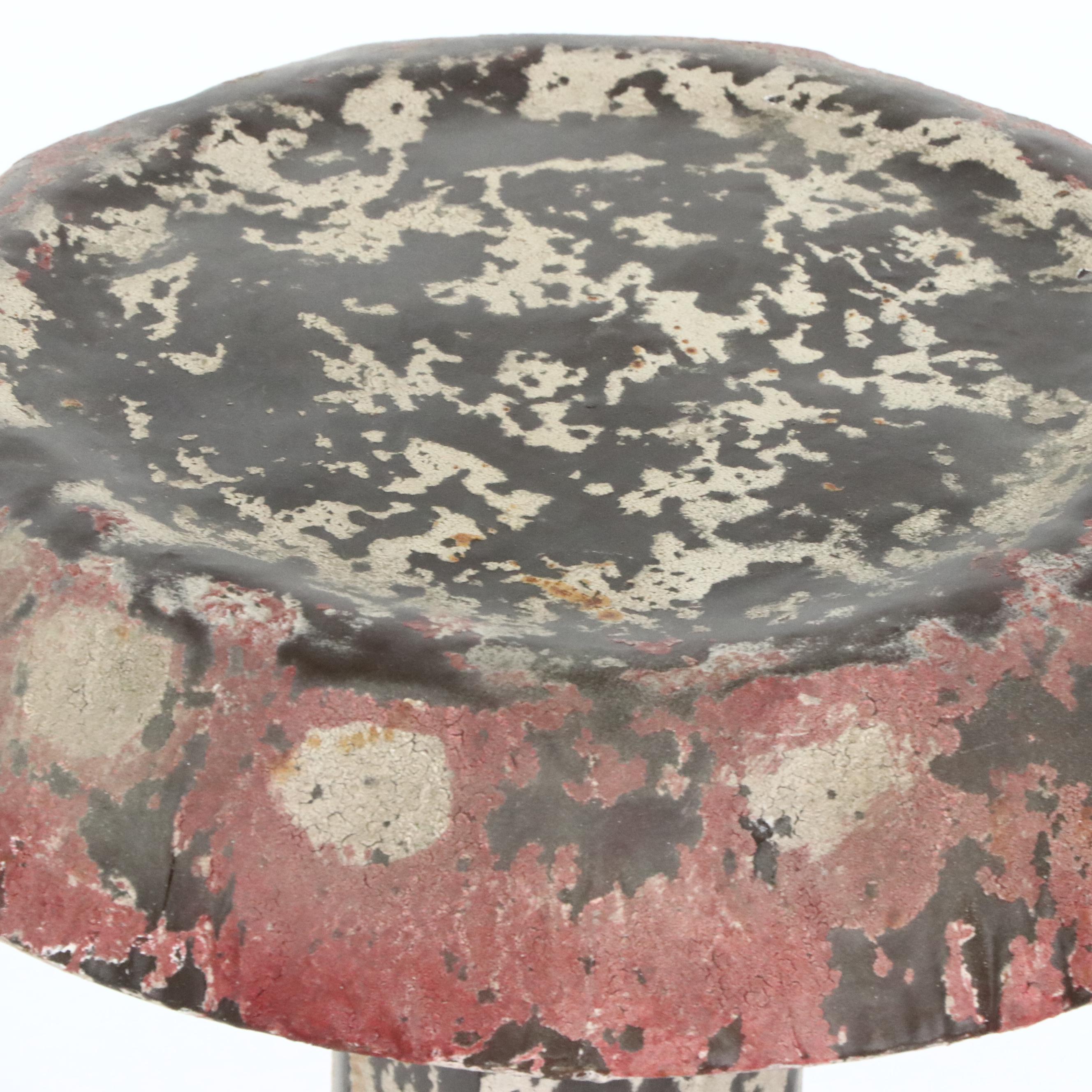 Painted Metal Toadstool Garden Stool