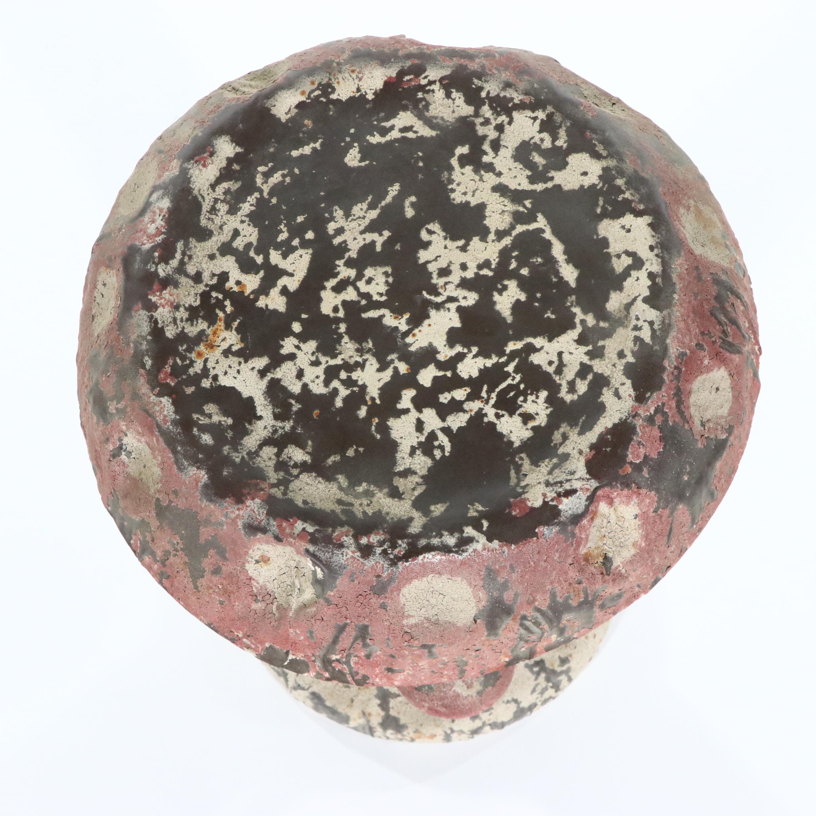 Painted Metal Toadstool Garden Stool