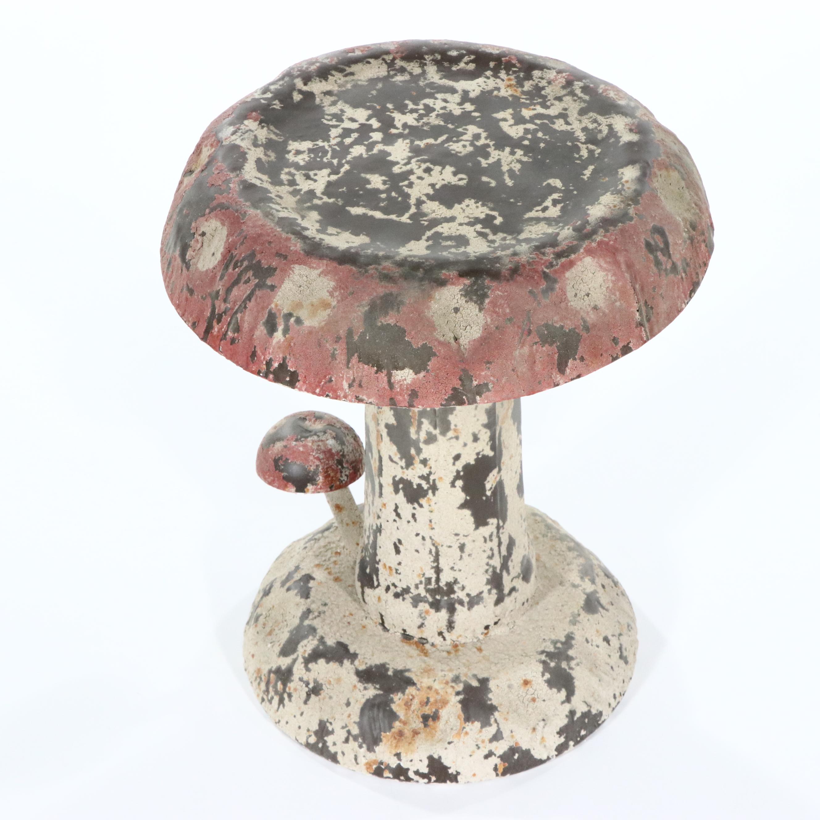Painted Metal Toadstool Garden Stool
