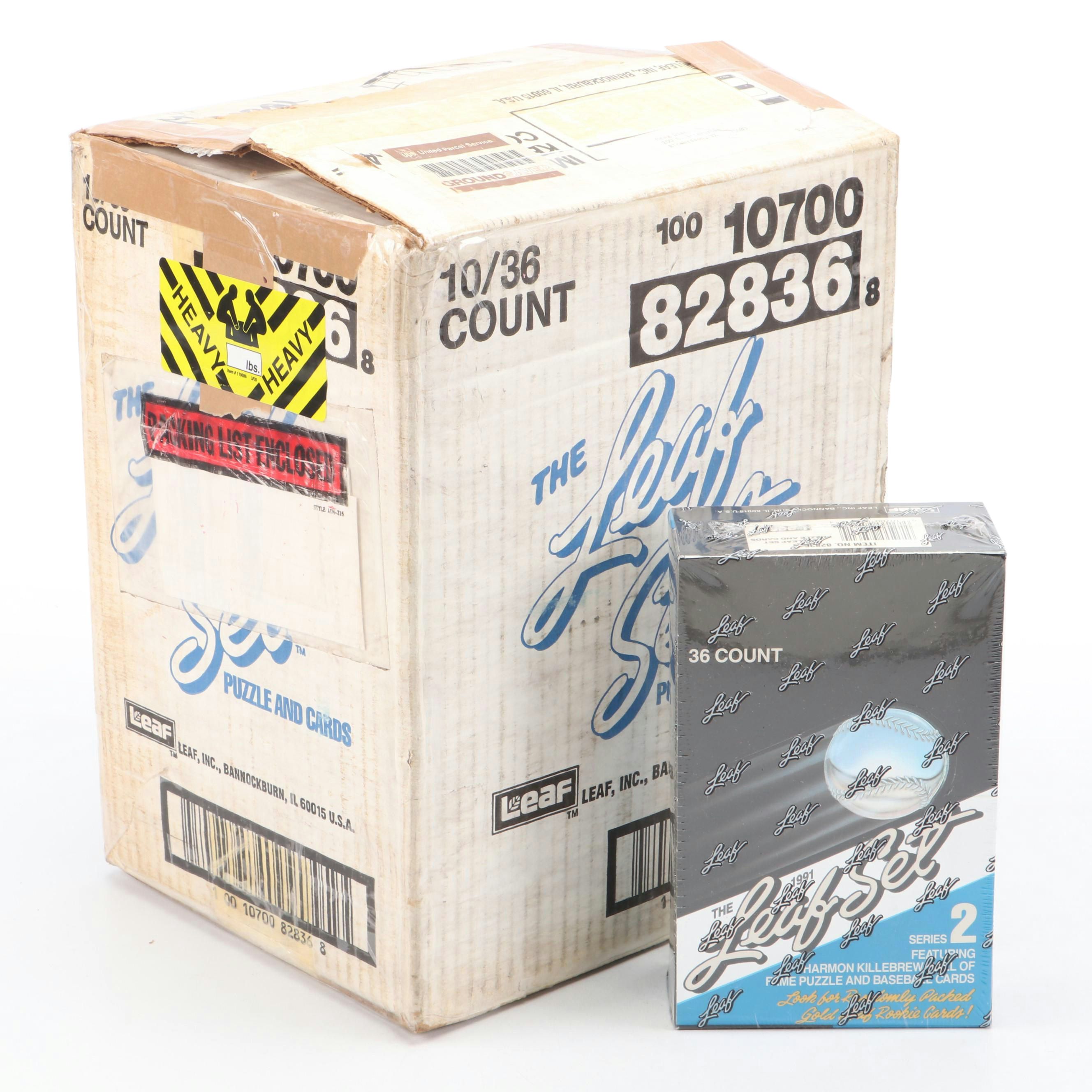 1991 Leaf Series Two Sealed Baseball Card Boxes with Open Case
