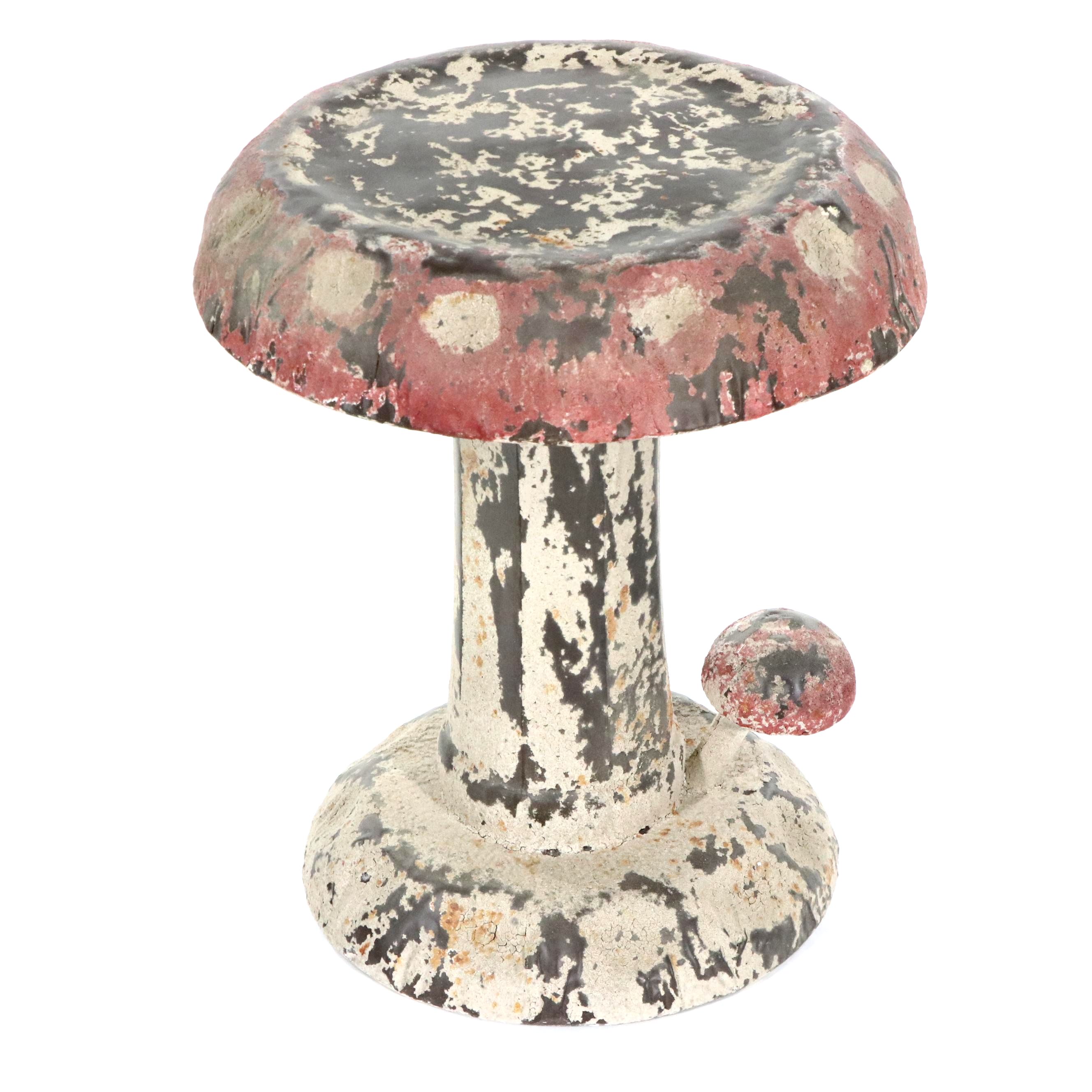Painted Metal Toadstool Garden Stool