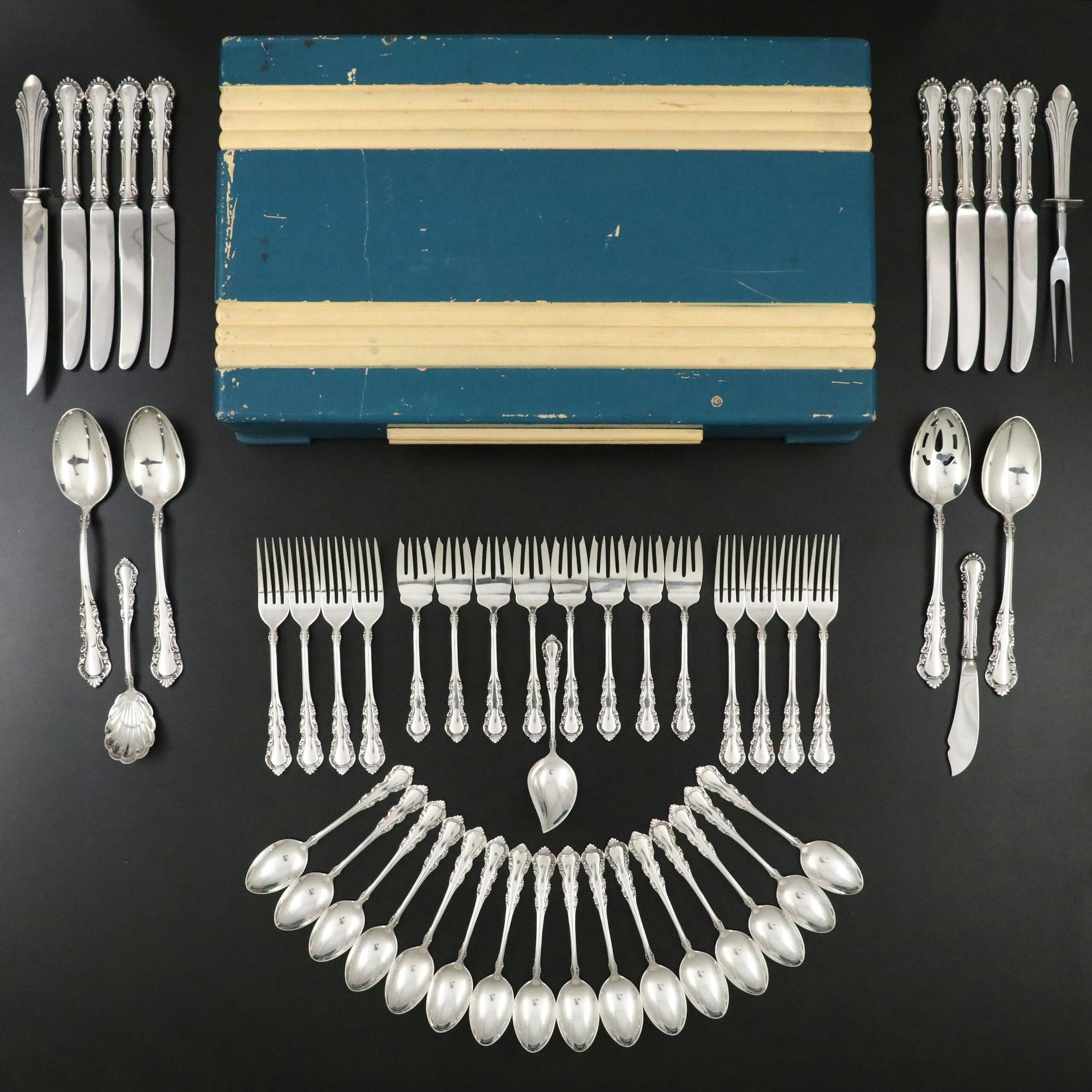 Reed & Barton "Dresden Rose" Sterling Silver Flatware and Serving Utensils