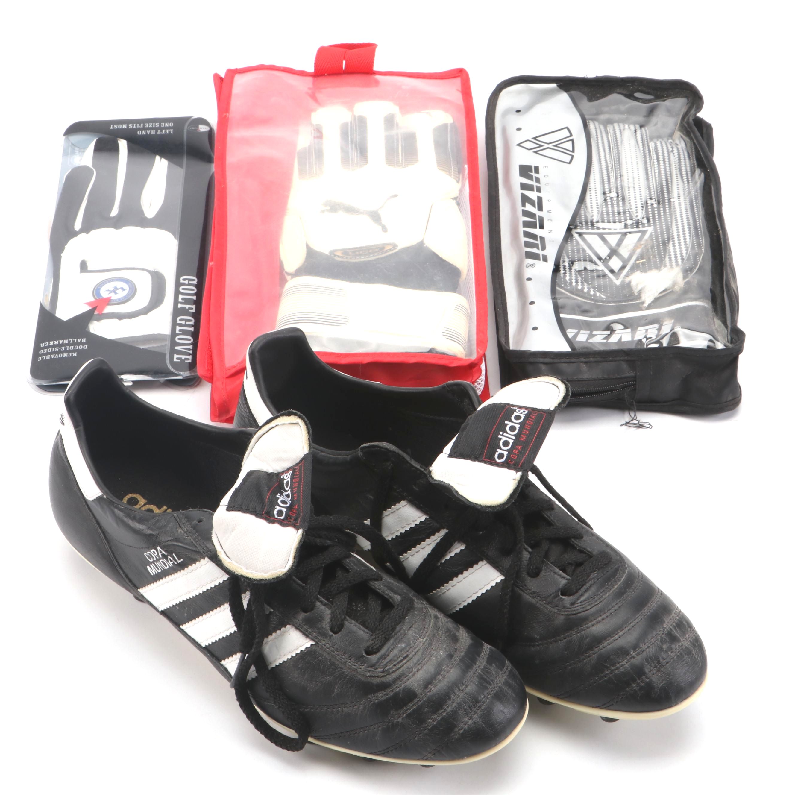 Adidas Soccer Cleats with Puma Goalie Gloves and More