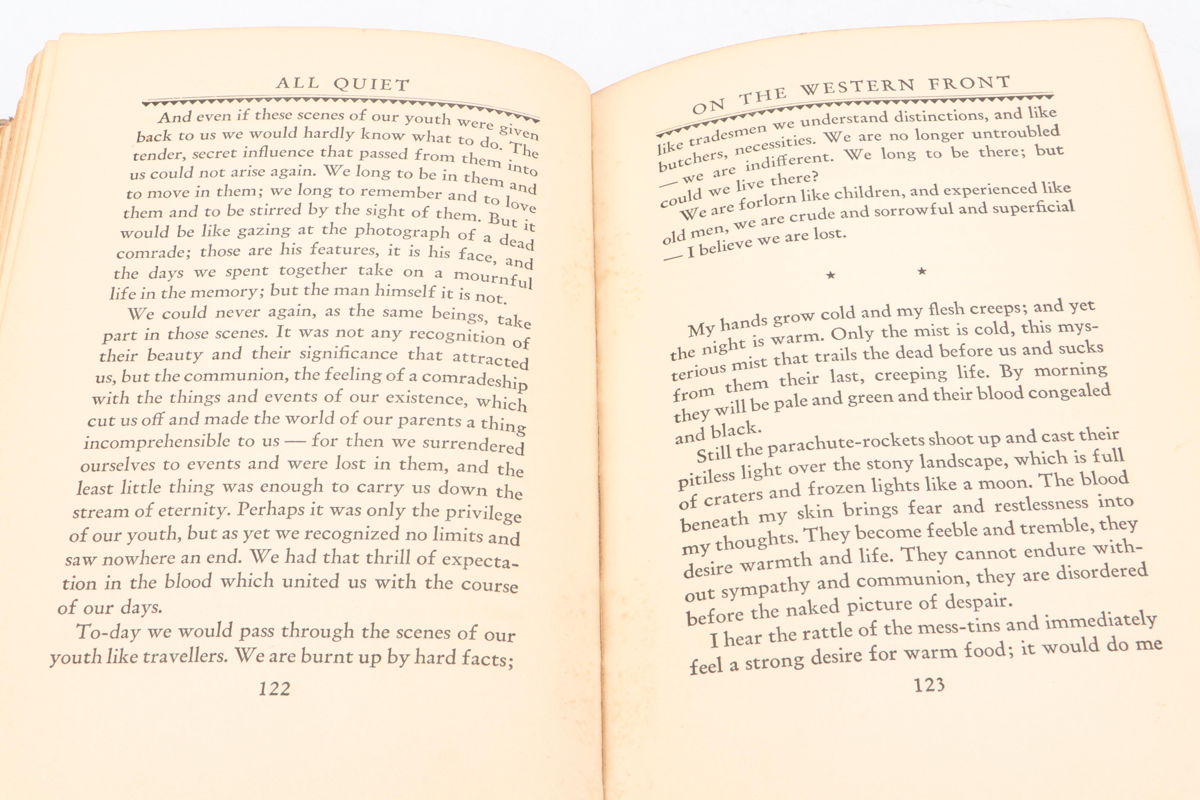 First Edition "All Quiet on the Western Front" by Erich Maria Remarque, 1929