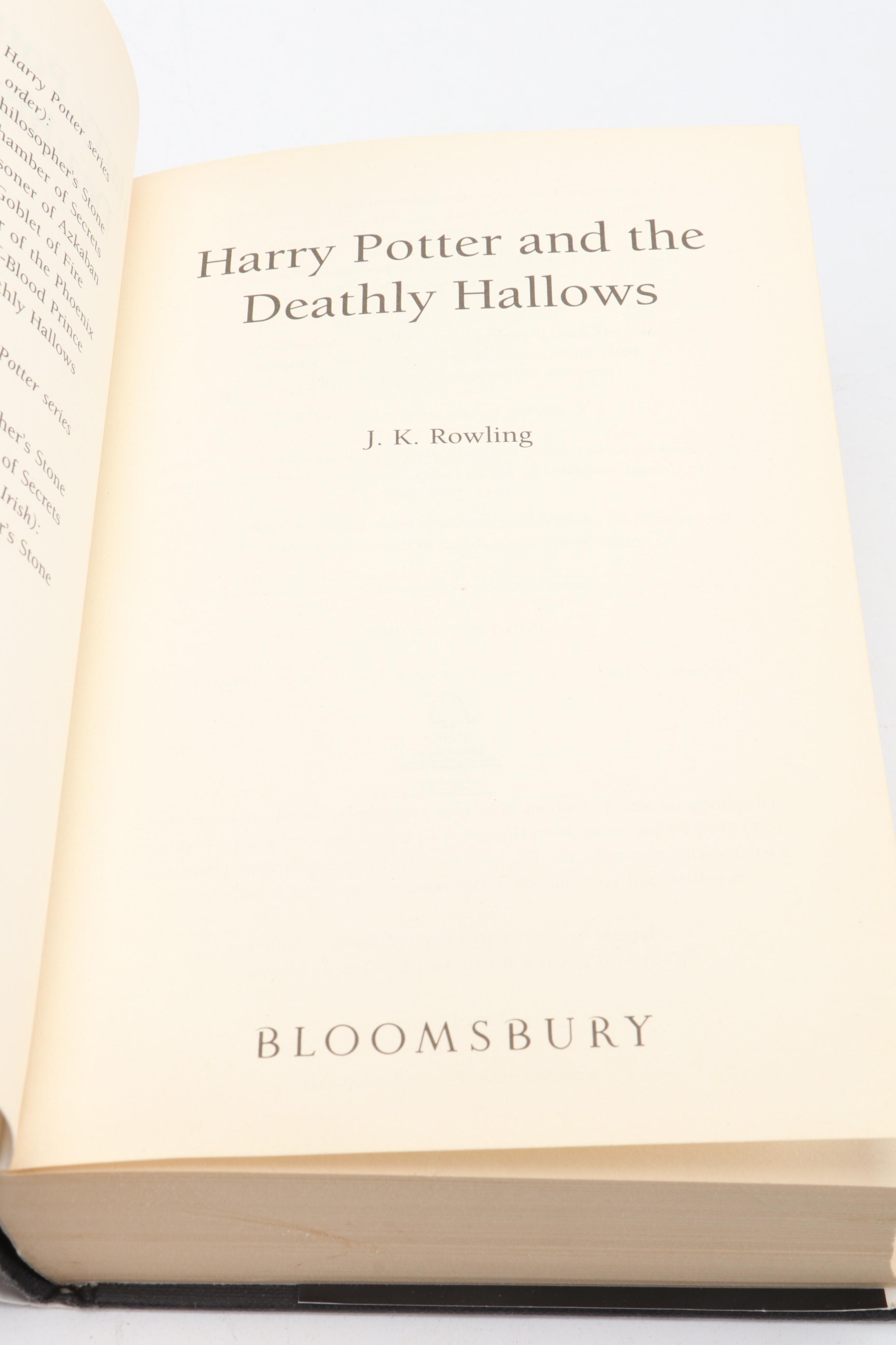 First UK Adult Edition "Harry Potter and the Deathly Hallows" by J. K. Rowling