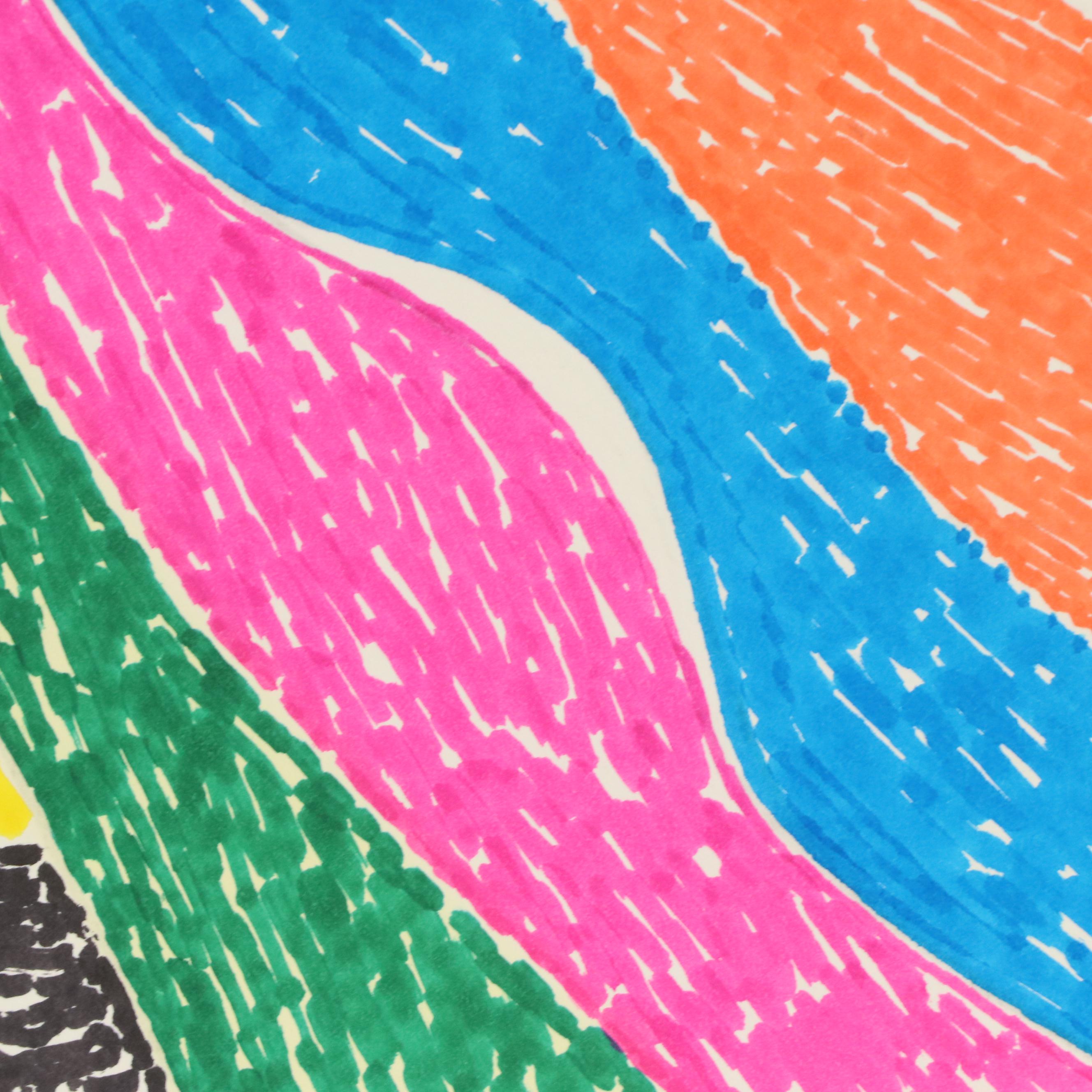 Achillo “Achi” Sullo Modern Abstract Ink Drawing, Mid–Late 20th Century