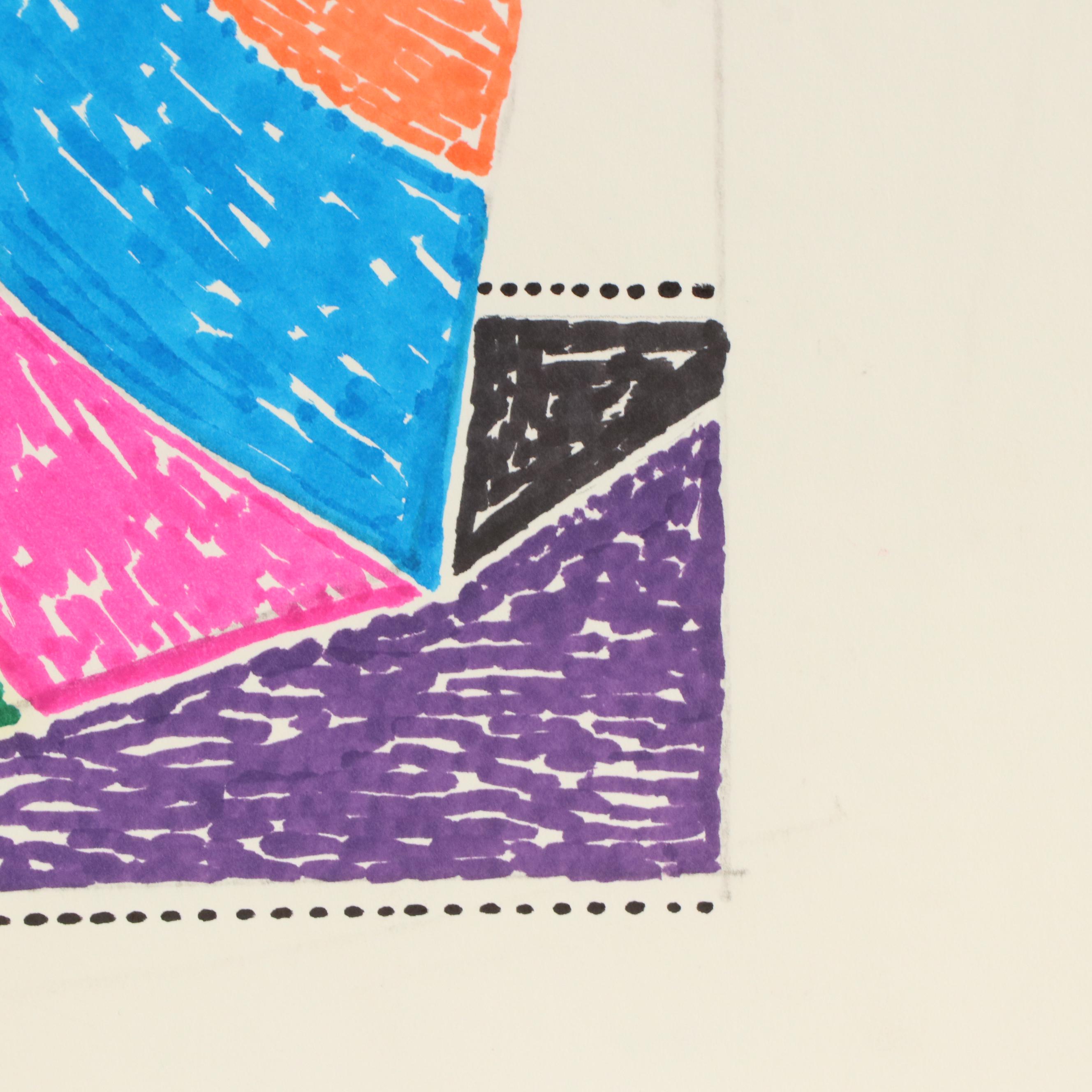 Achillo “Achi” Sullo Modern Abstract Ink Drawing, Mid–Late 20th Century