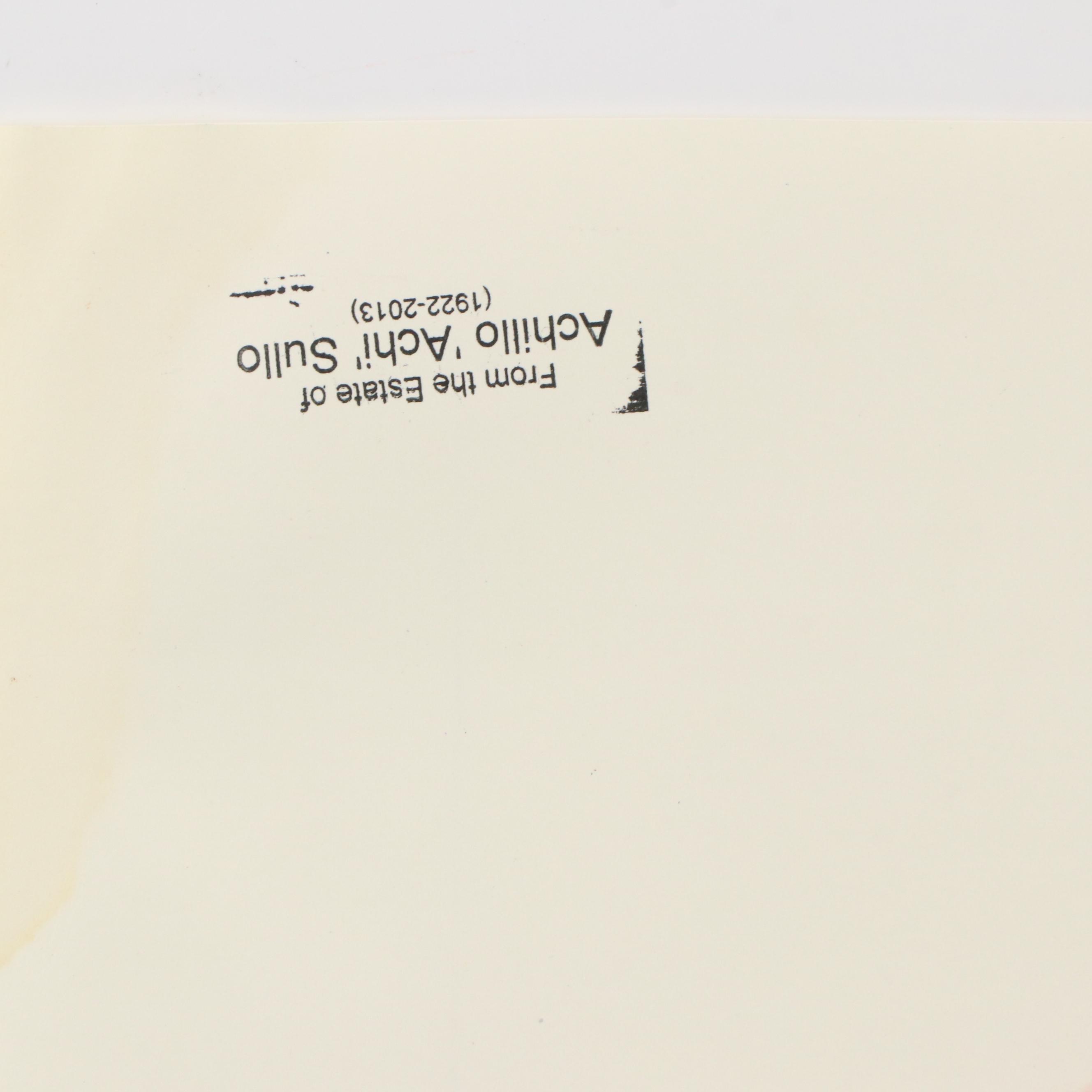 Achillo “Achi” Sullo Modern Abstract Ink Drawing, Mid–Late 20th Century