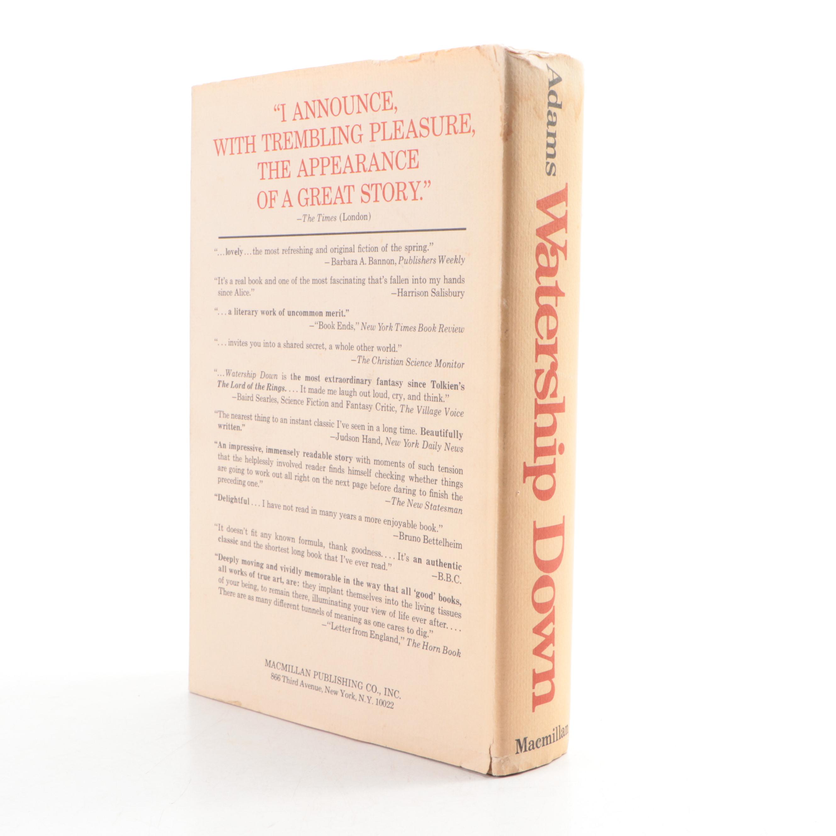 Book Club Edition "Watership Down" by Richard Adams, 1972