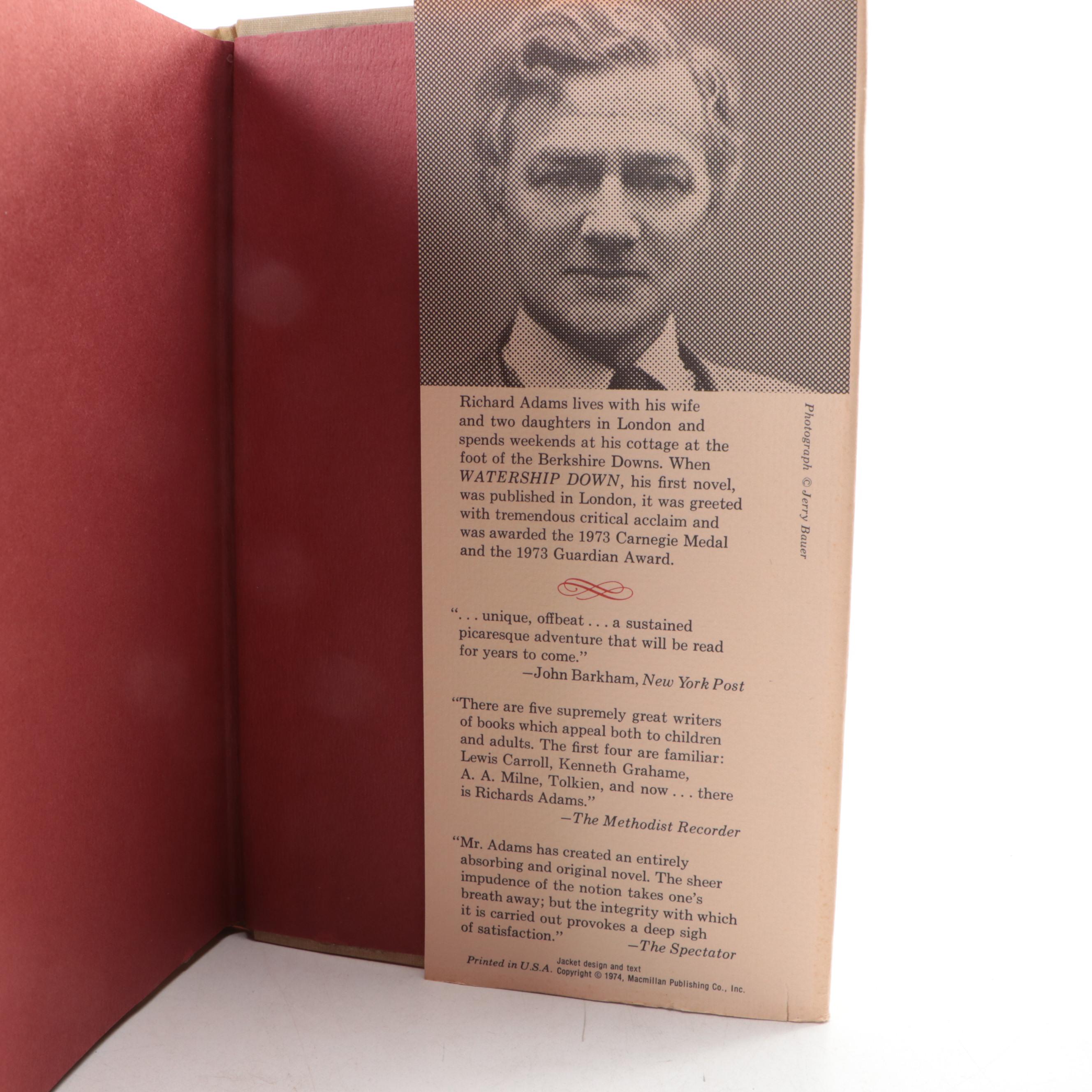 Book Club Edition "Watership Down" by Richard Adams, 1972