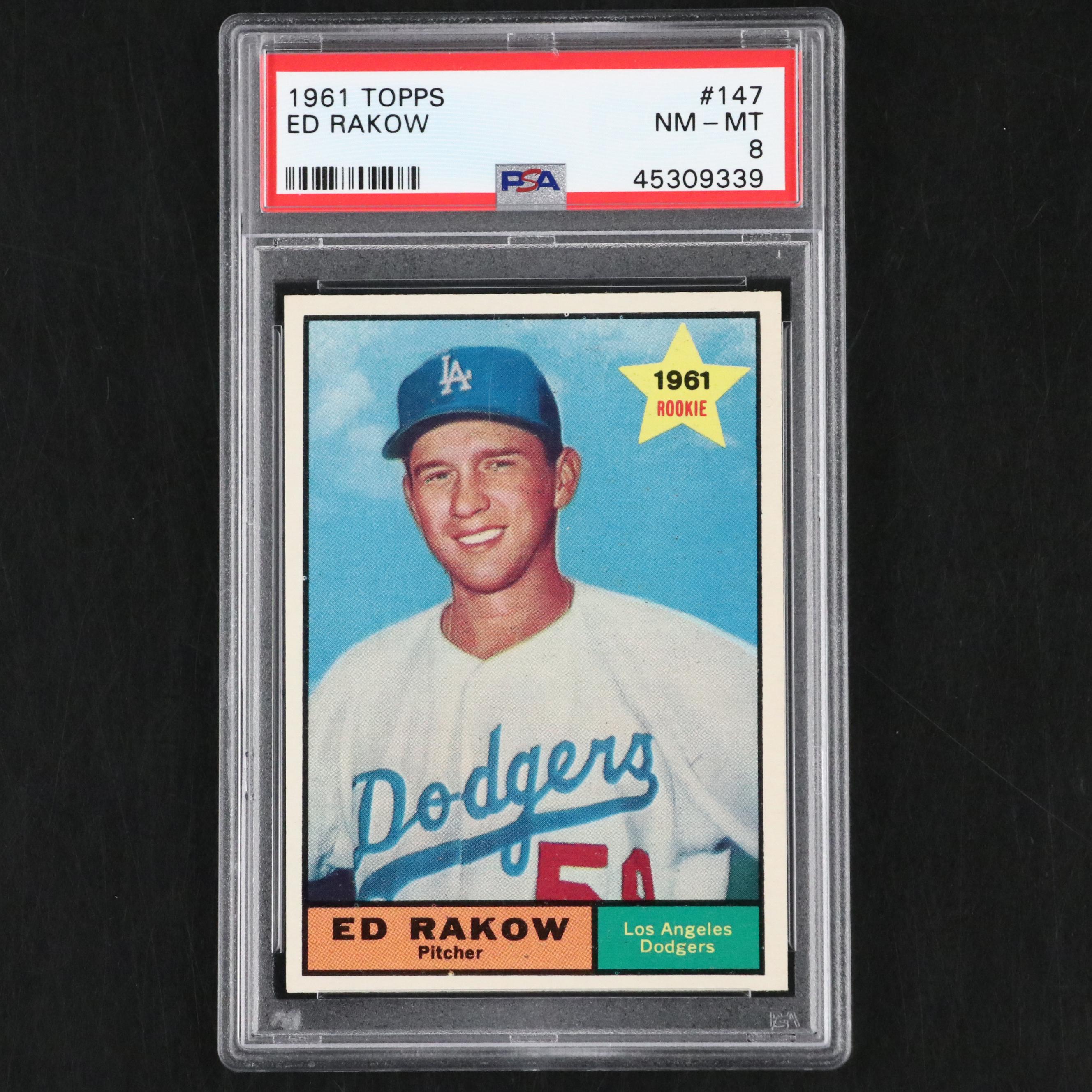 1961 Topps PSA Graded Baseball Cards Featuring Ed Rakow Rookie and More