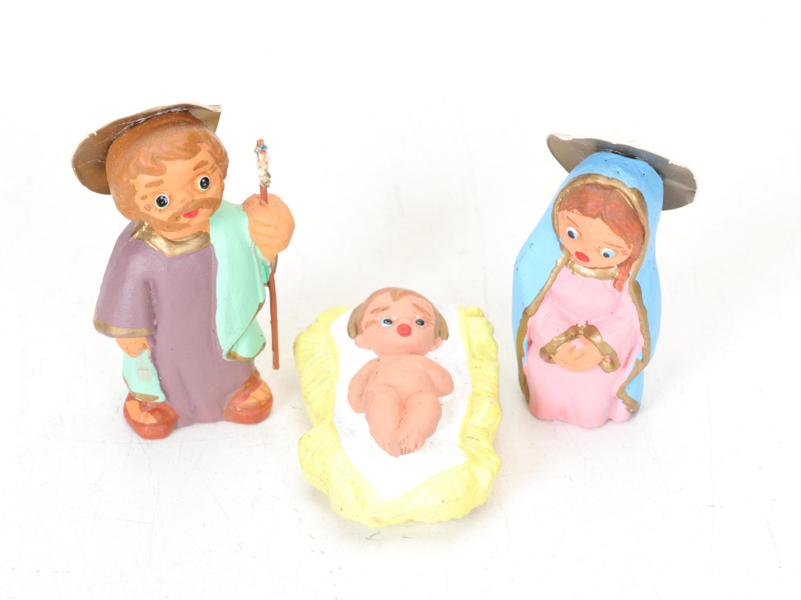 Spanish Terracotta Nativity Sets with Two Other Sets