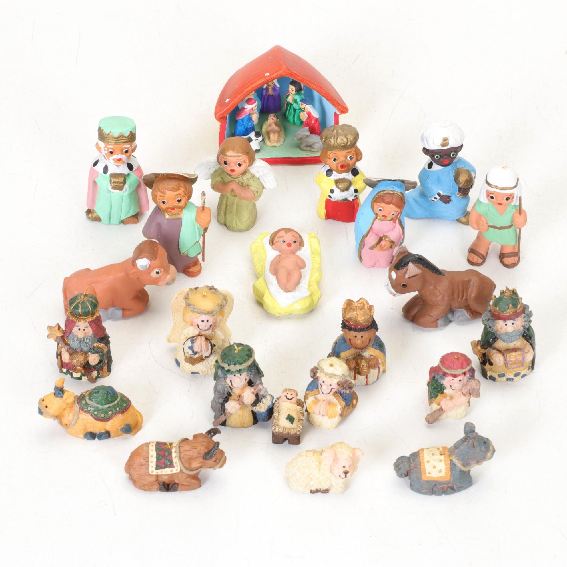 Spanish Terracotta Nativity Sets with Two Other Sets