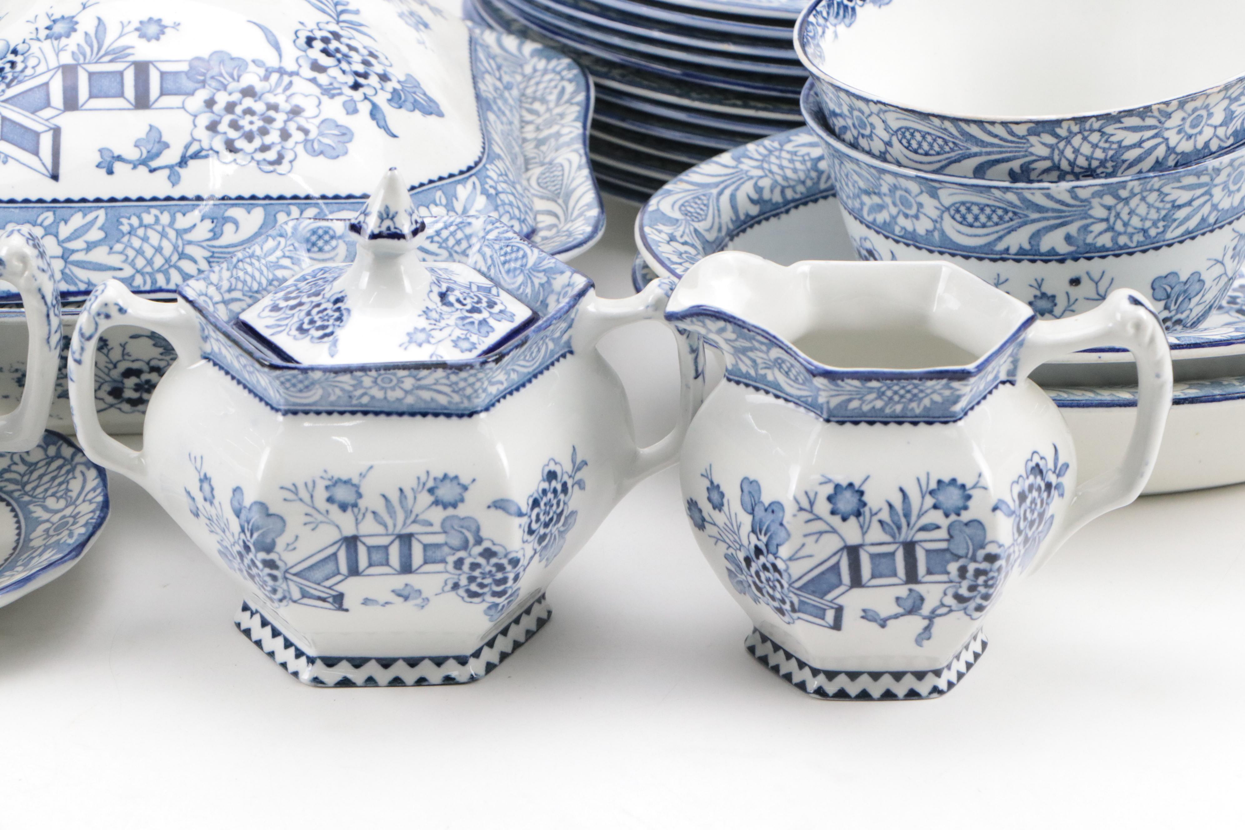 Wood & Sons "Wincanton Blue" Ironstone Dinnerware and Serveware