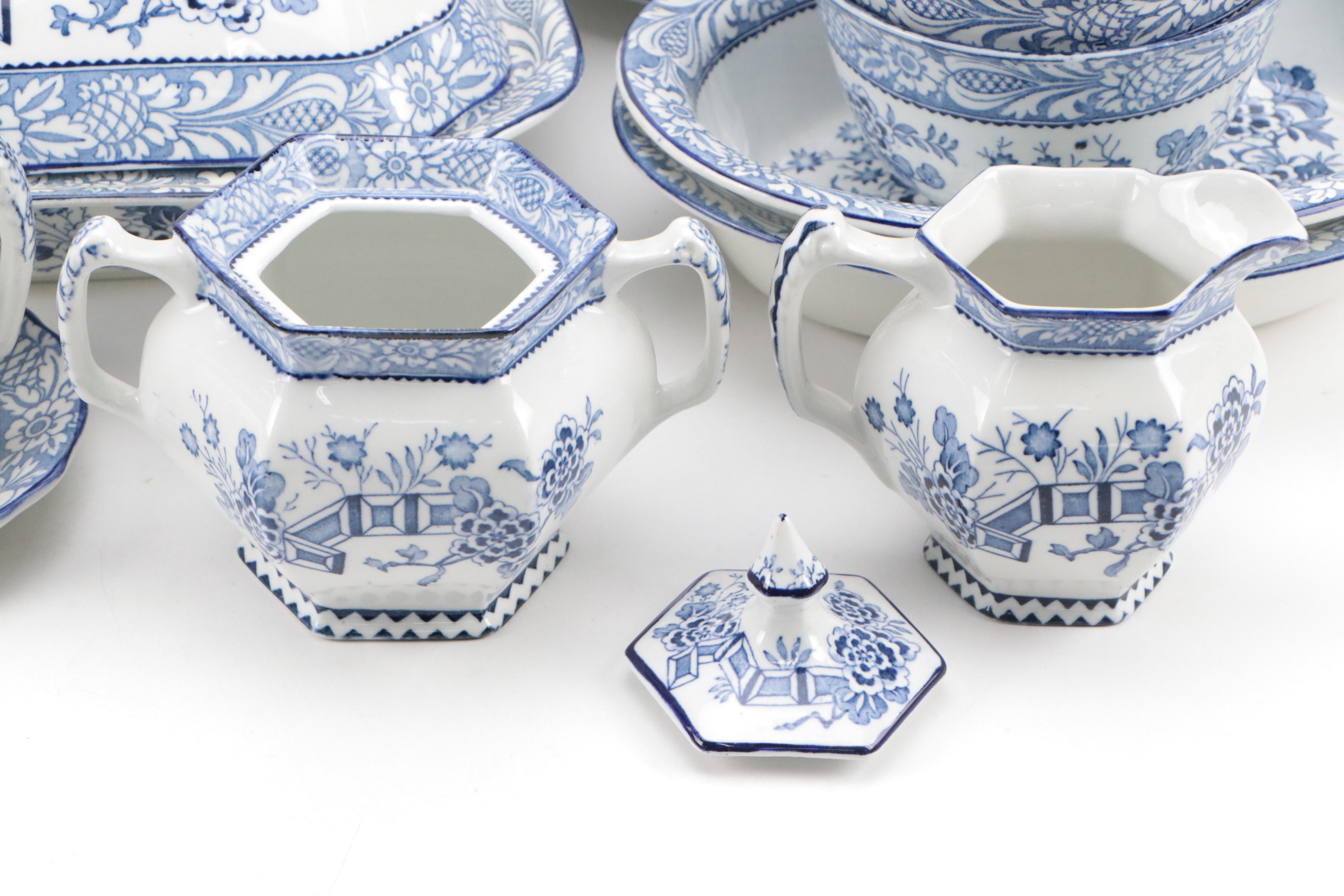 Wood & Sons "Wincanton Blue" Ironstone Dinnerware and Serveware