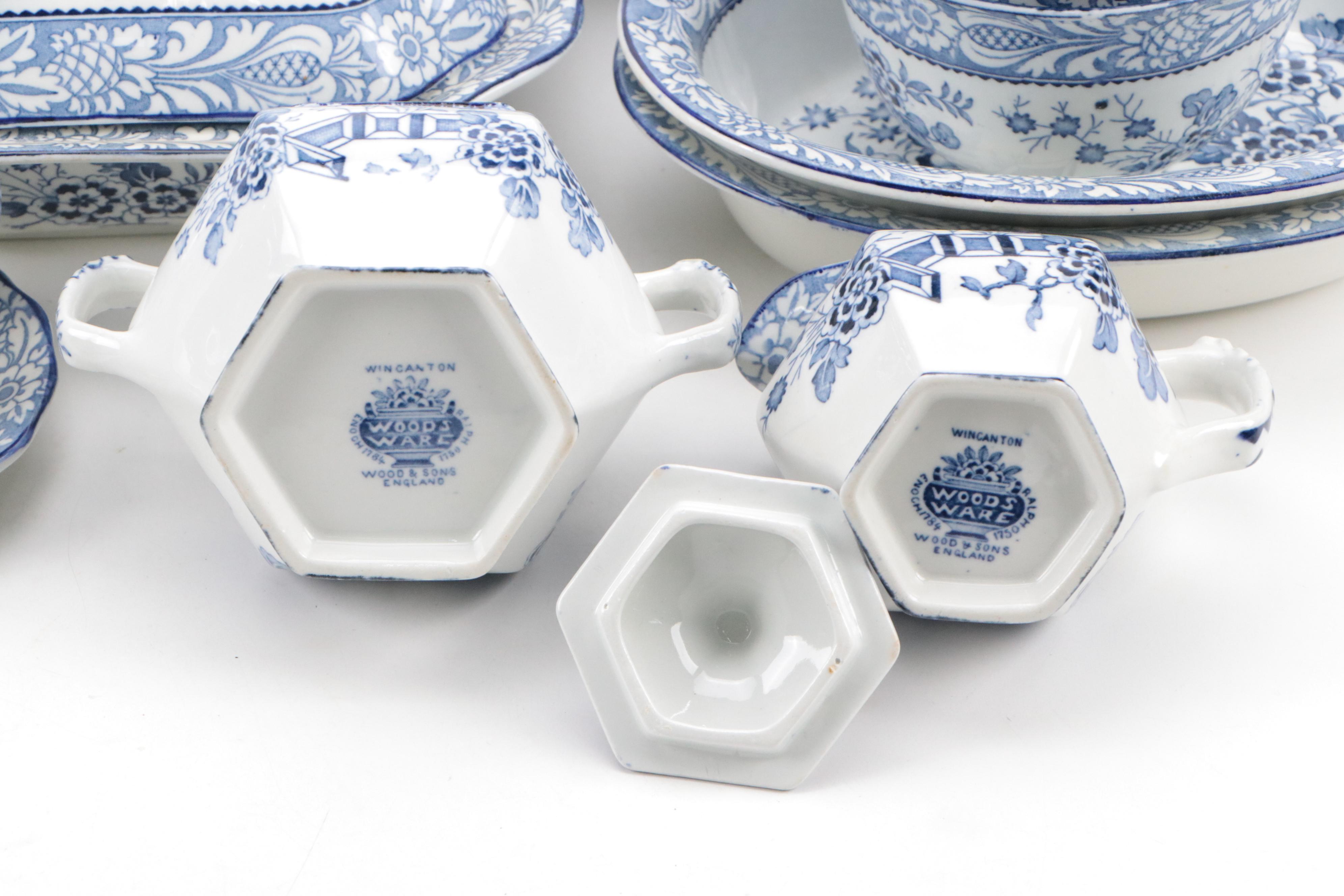 Wood & Sons "Wincanton Blue" Ironstone Dinnerware and Serveware