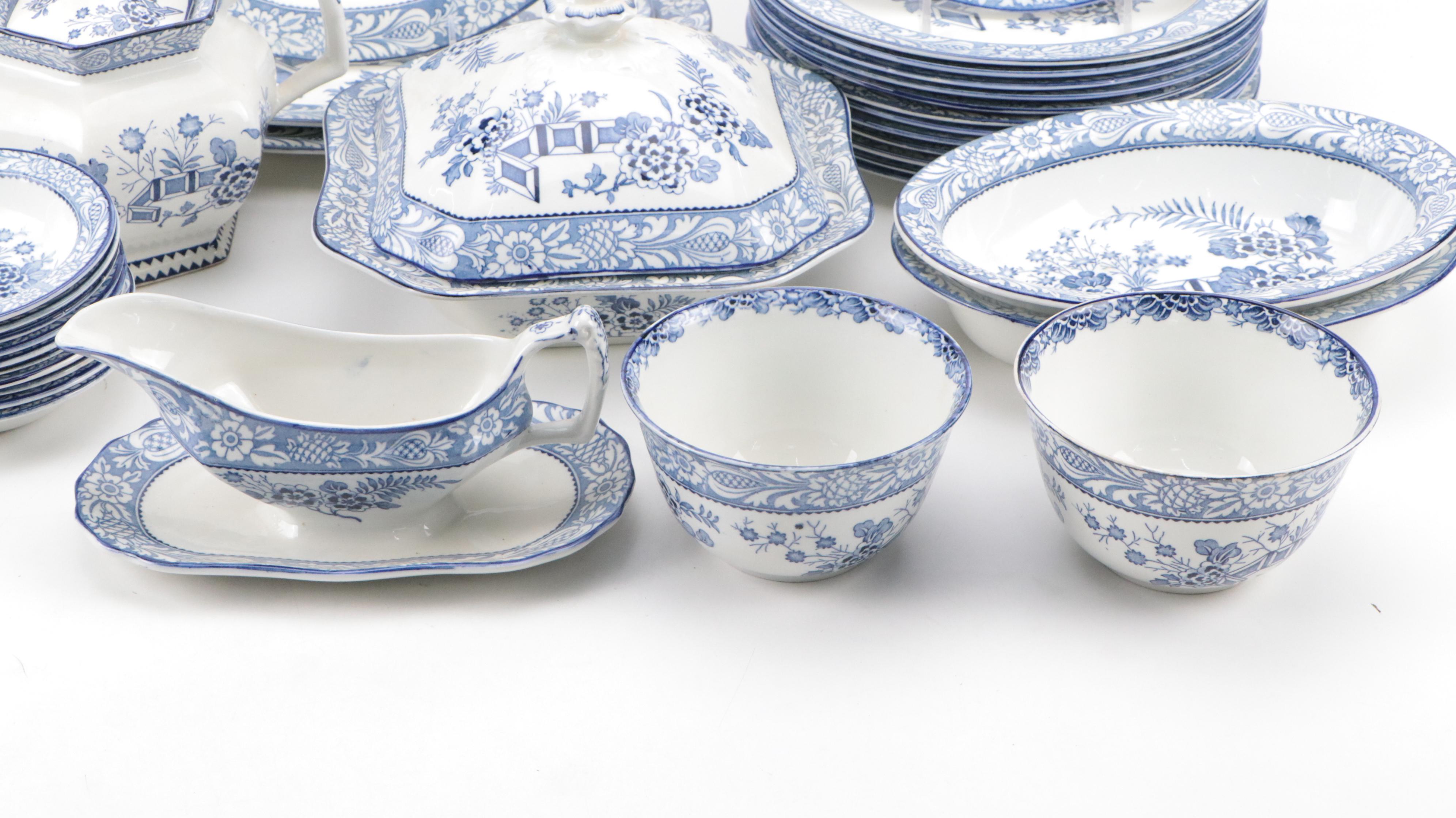 Wood & Sons "Wincanton Blue" Ironstone Dinnerware and Serveware