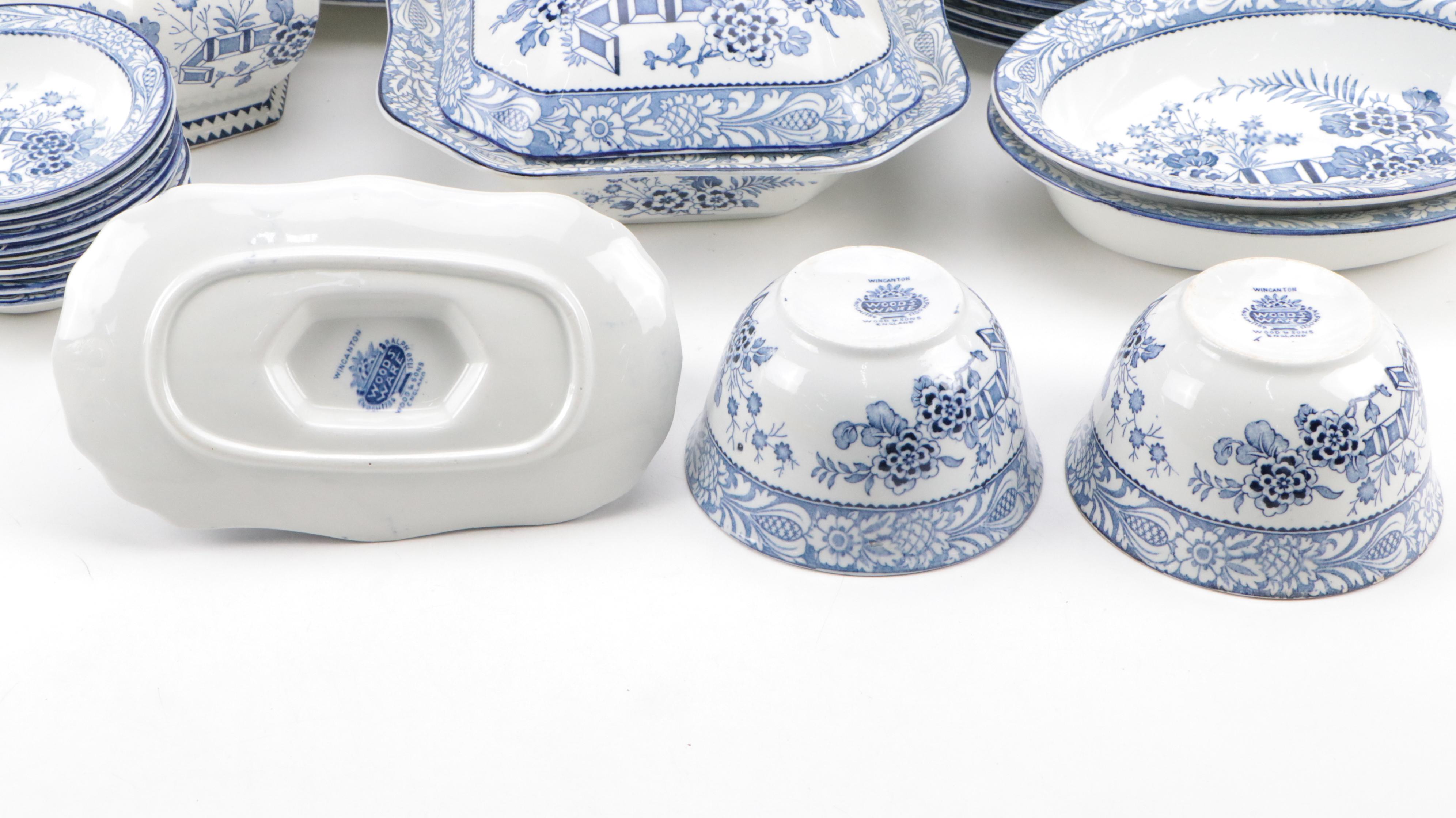 Wood & Sons "Wincanton Blue" Ironstone Dinnerware and Serveware