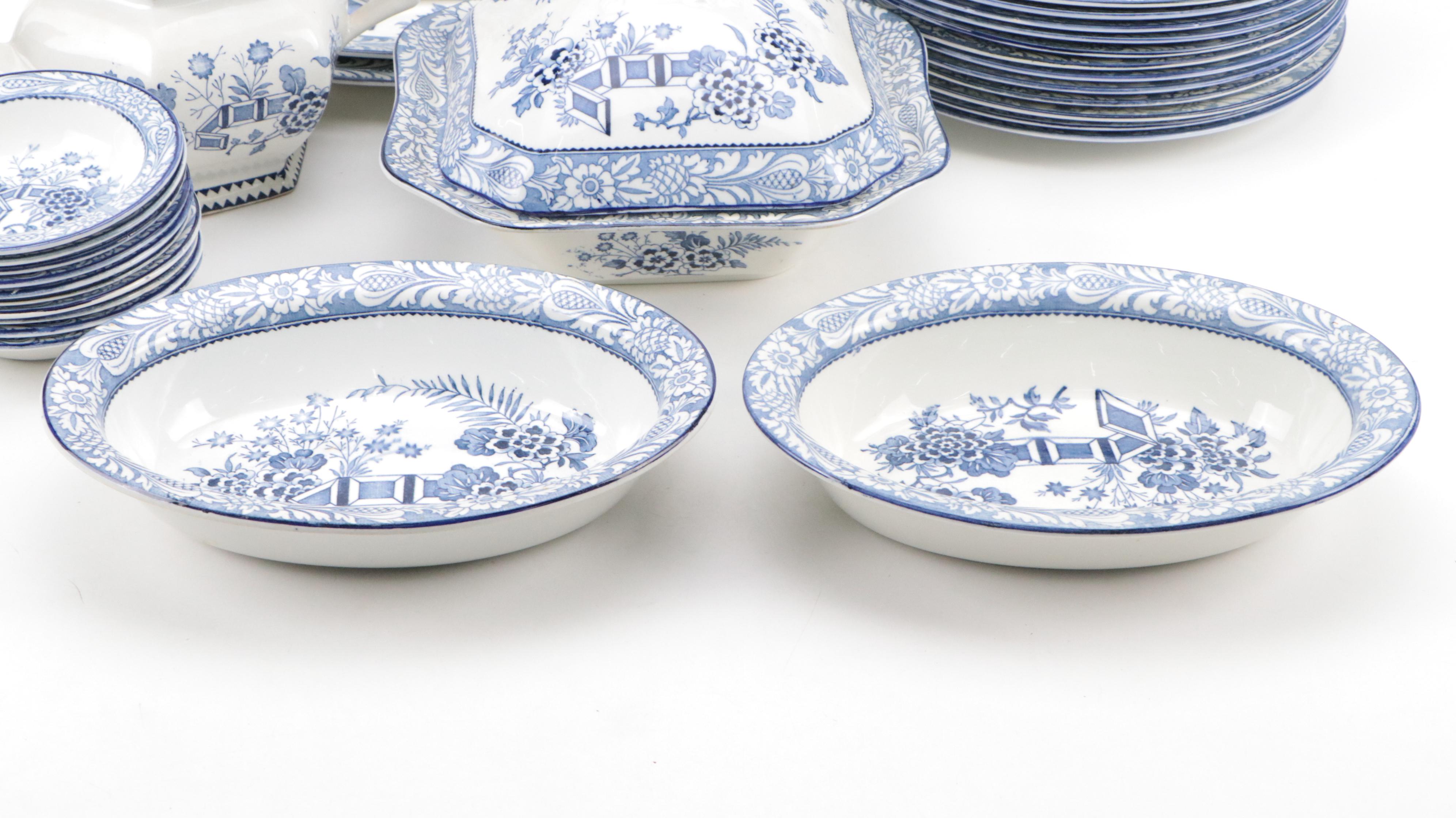 Wood & Sons "Wincanton Blue" Ironstone Dinnerware and Serveware