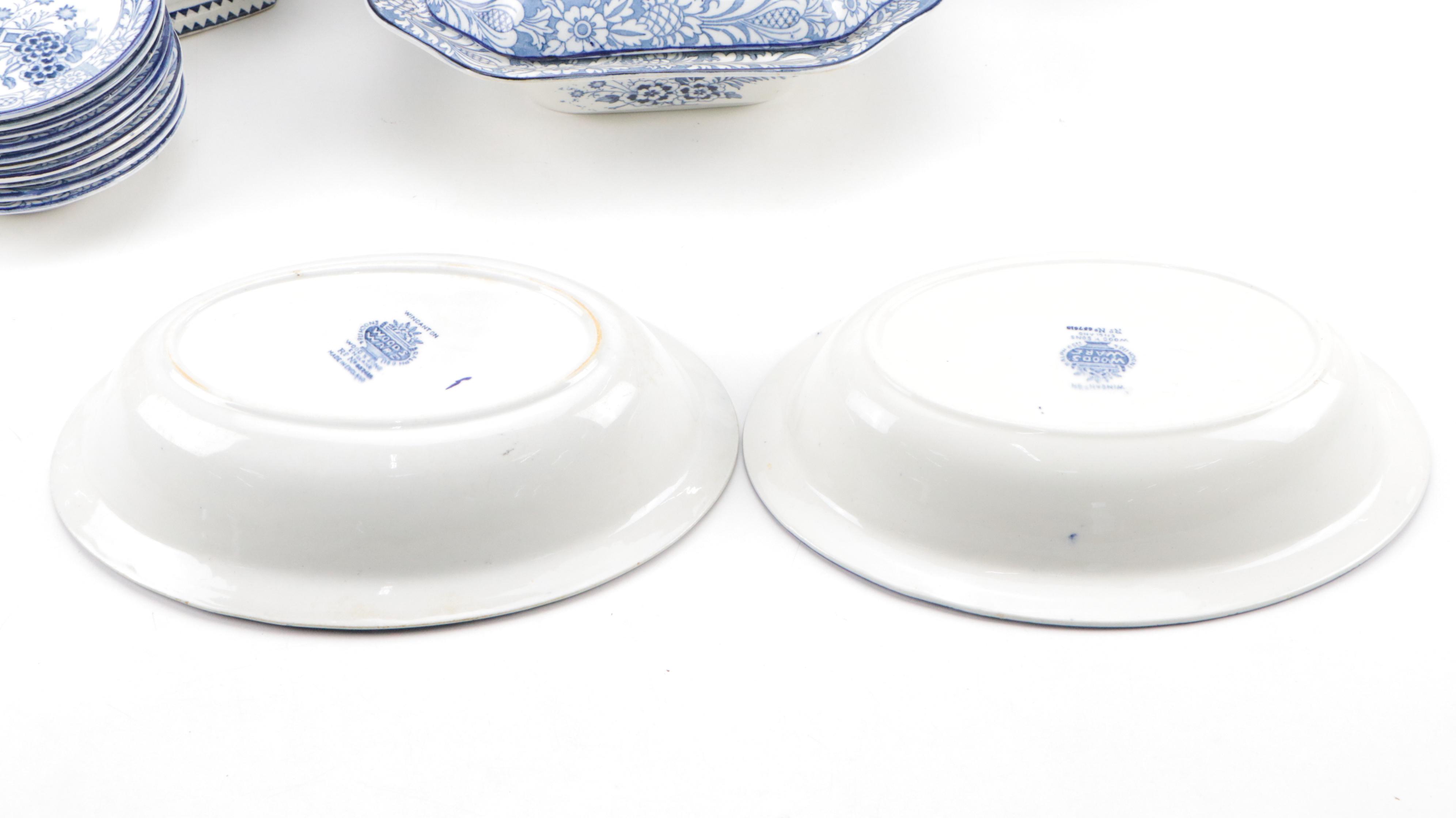 Wood & Sons "Wincanton Blue" Ironstone Dinnerware and Serveware