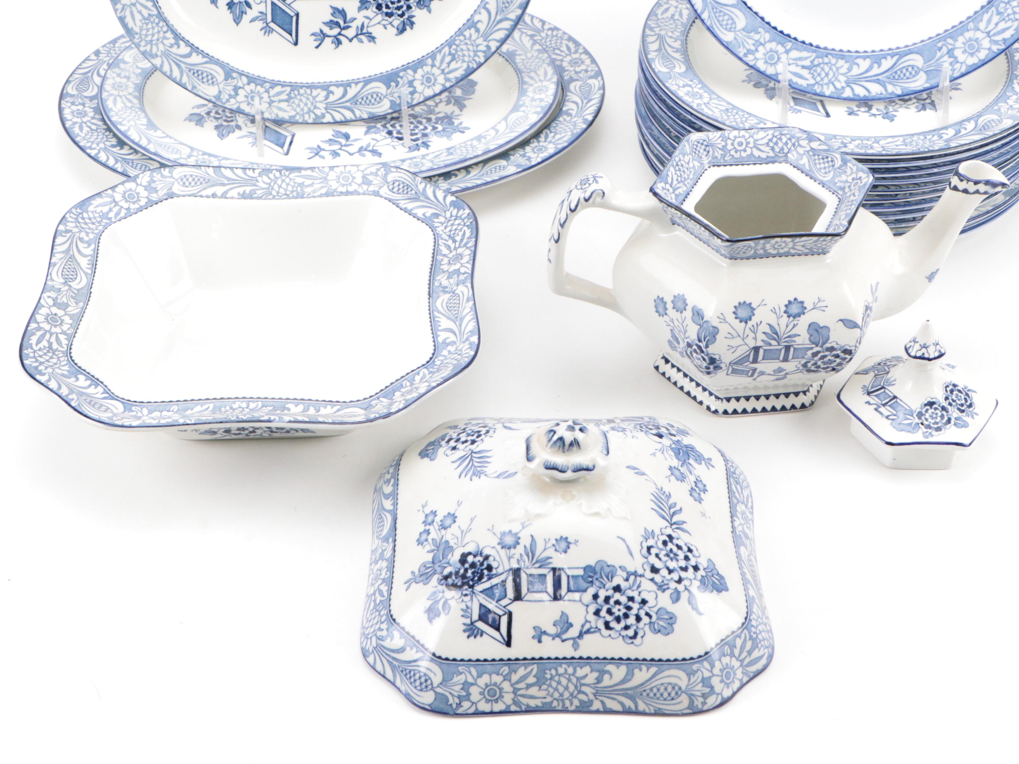 Wood & Sons "Wincanton Blue" Ironstone Dinnerware and Serveware