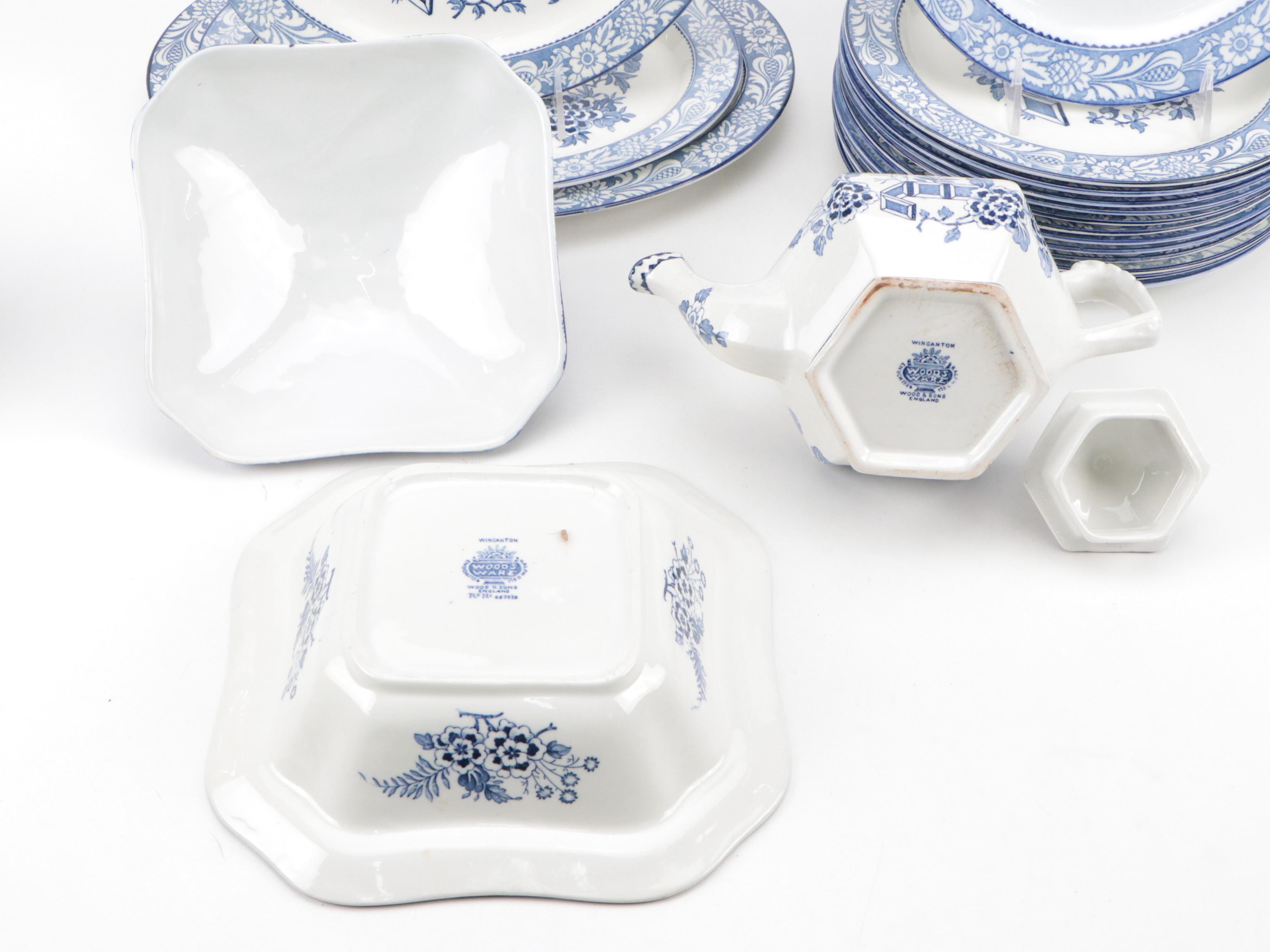 Wood & Sons "Wincanton Blue" Ironstone Dinnerware and Serveware