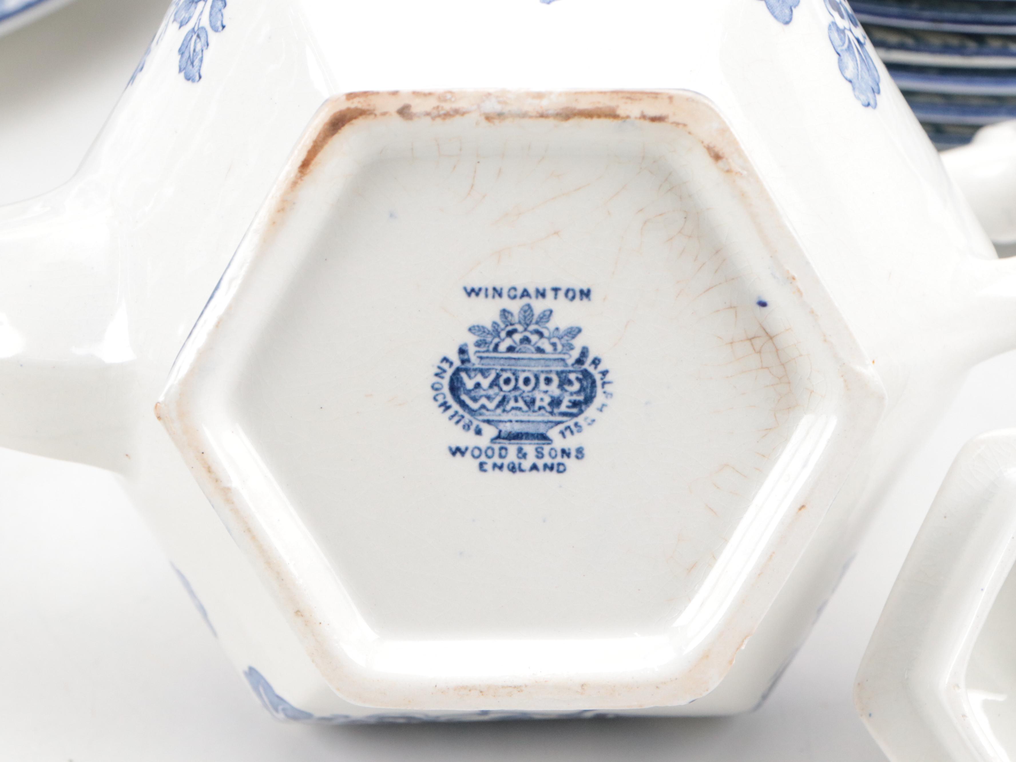 Wood & Sons "Wincanton Blue" Ironstone Dinnerware and Serveware