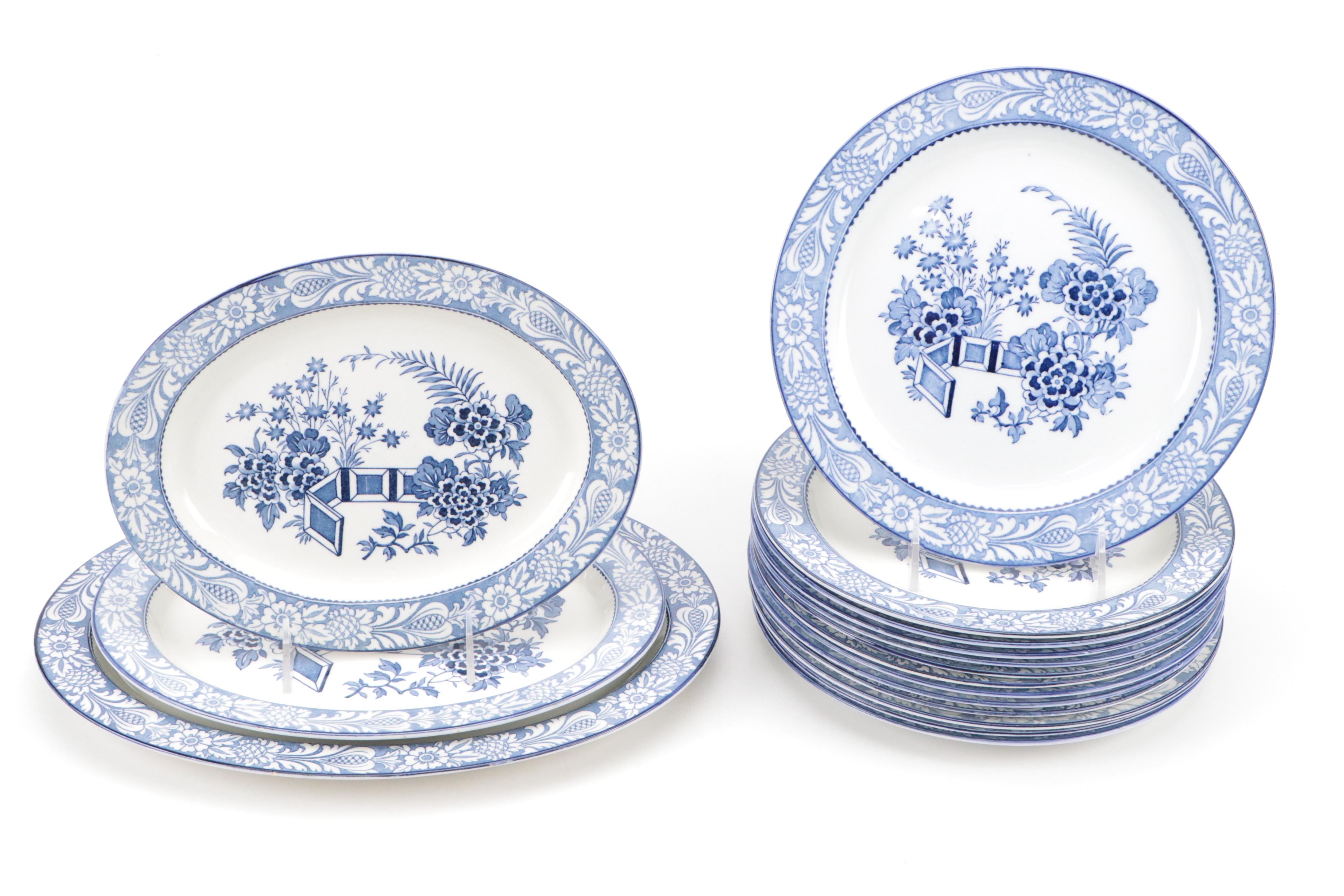 Wood & Sons "Wincanton Blue" Ironstone Dinnerware and Serveware