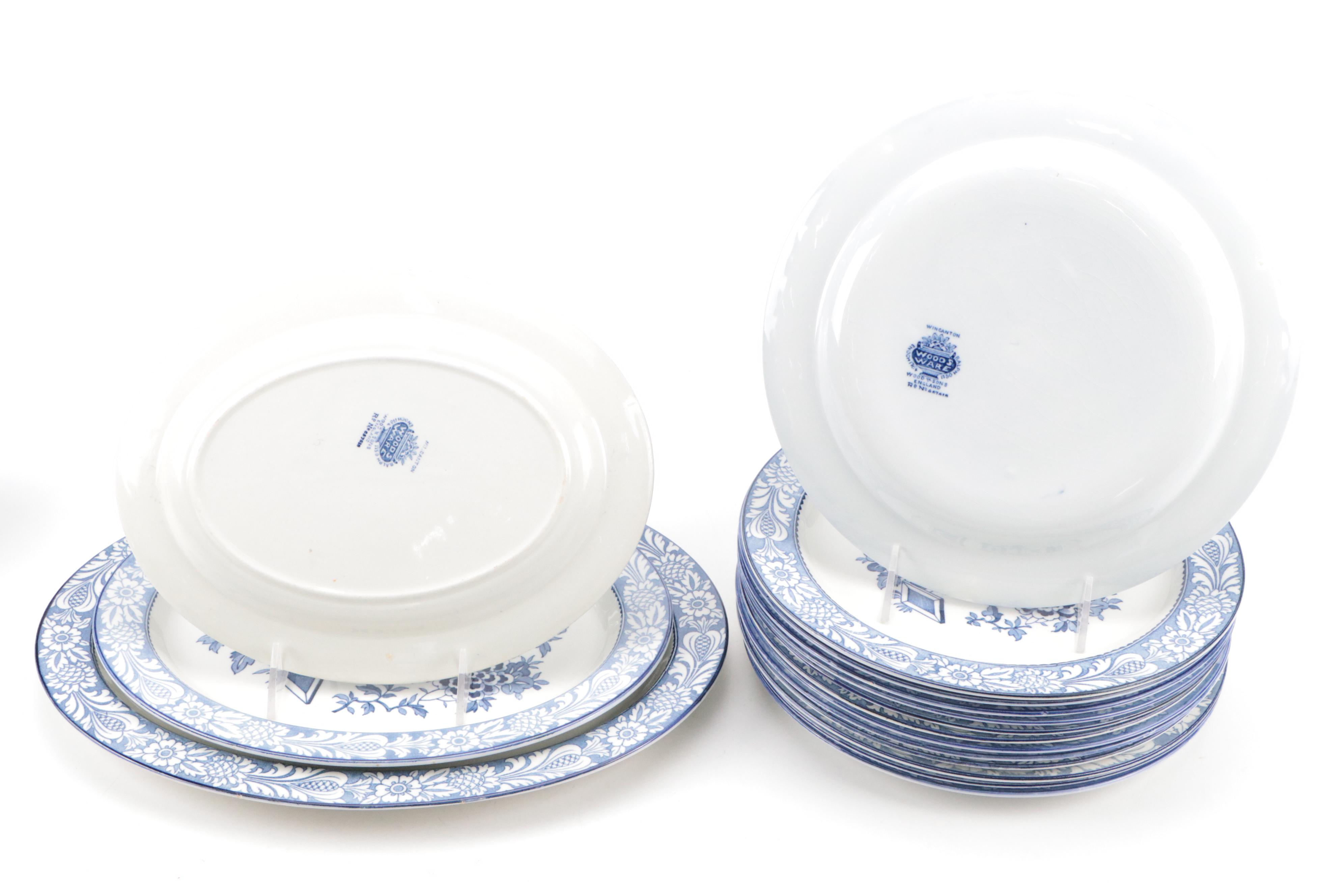 Wood & Sons "Wincanton Blue" Ironstone Dinnerware and Serveware