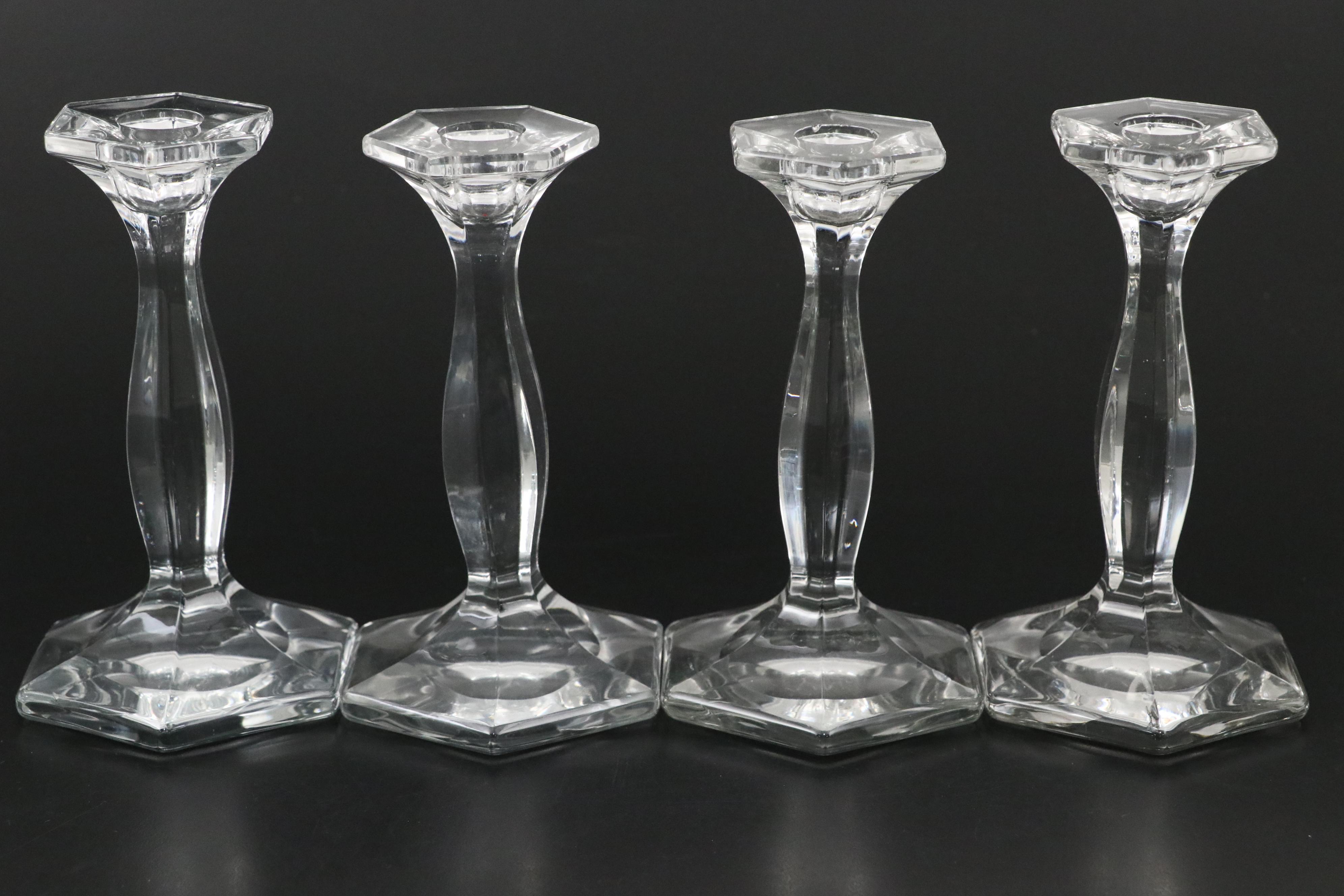 Heisey "Patrician" and Other Glass Candlesticks