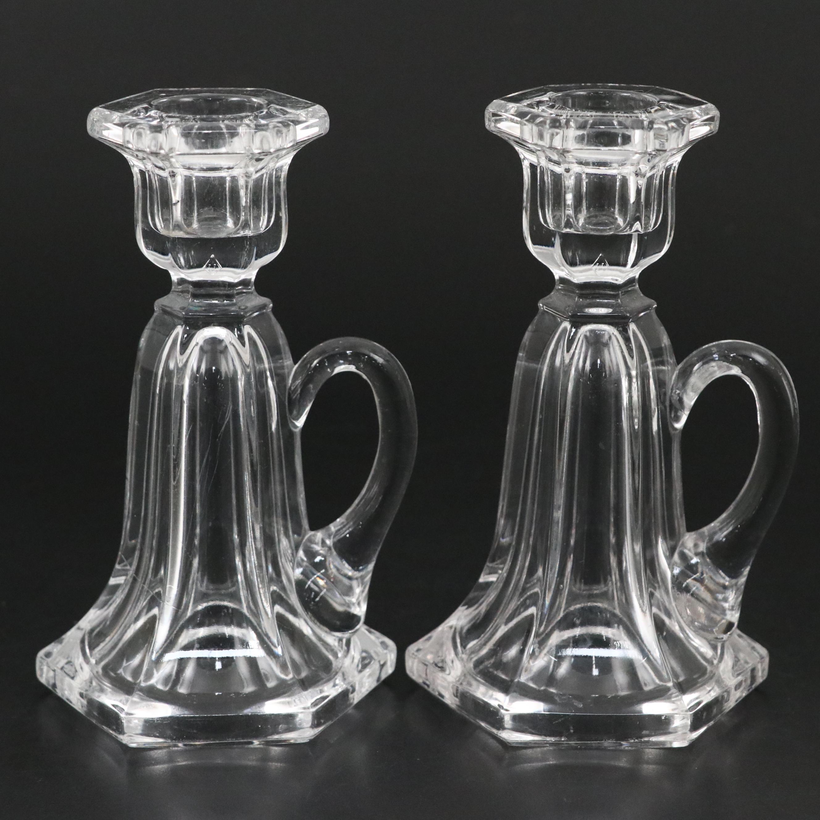 Heisey "Patrician" and Other Glass Candlesticks