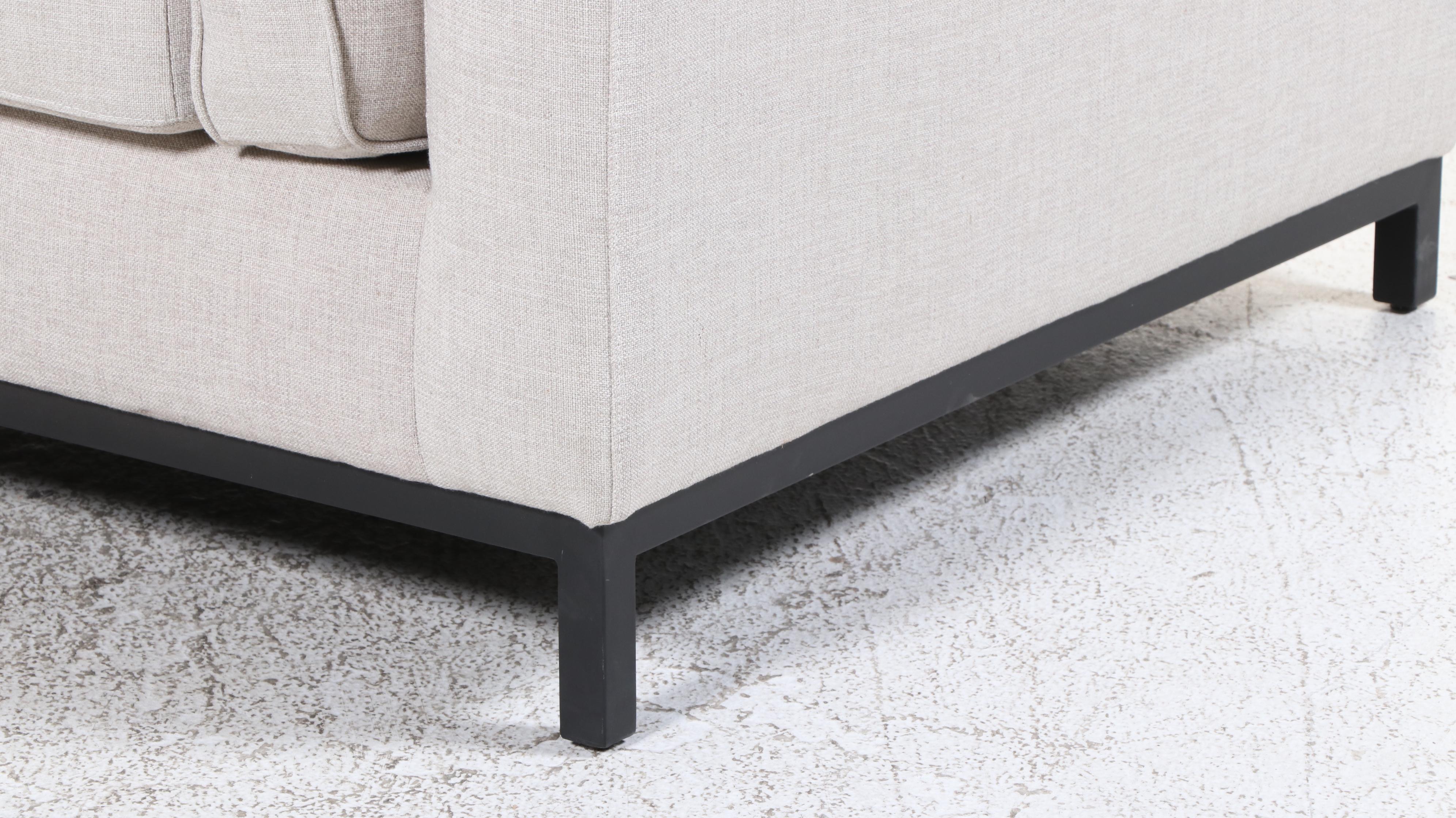 Modernist Style Grey Fabric Upholstered Sofa