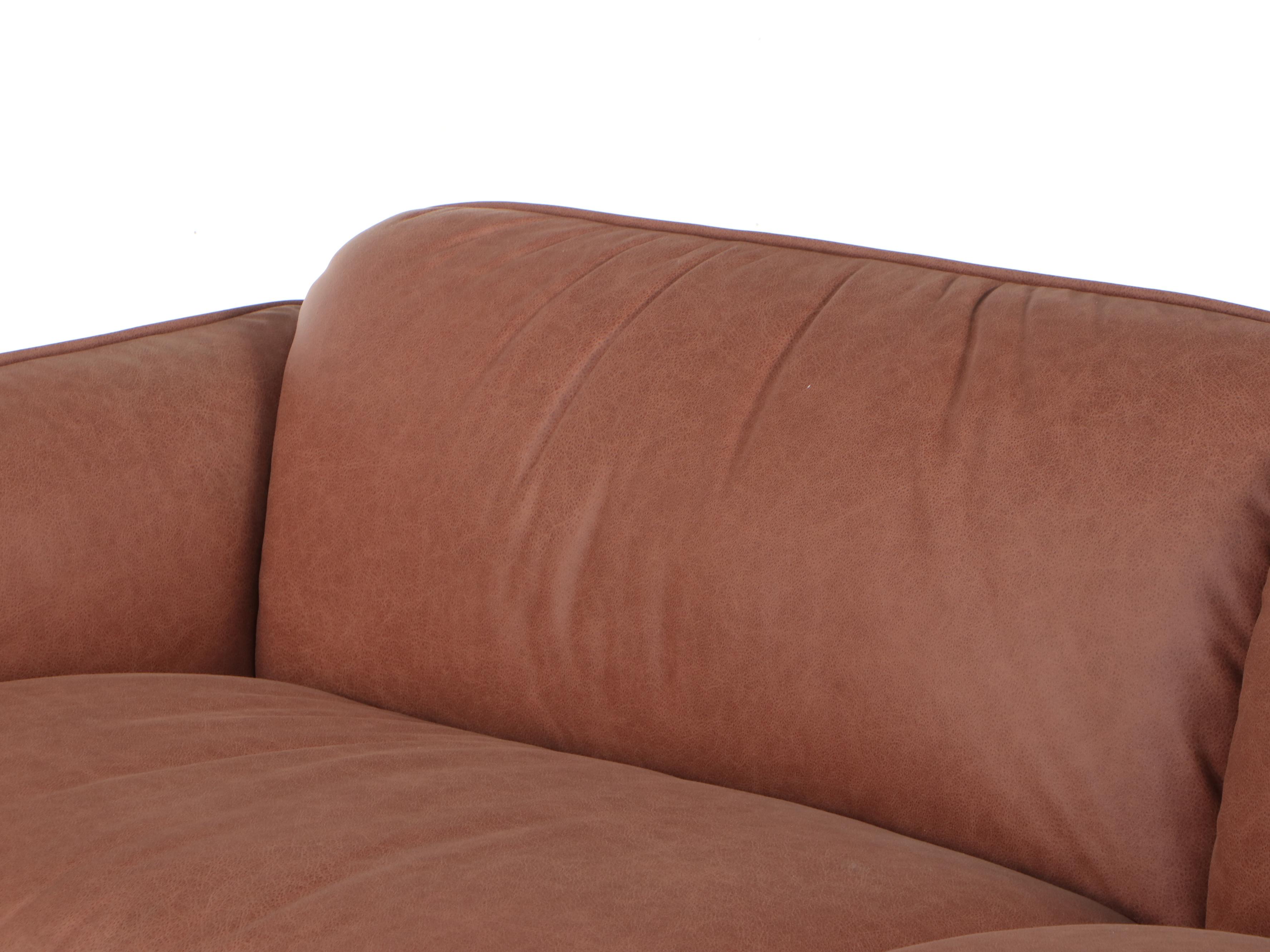 Modernist Style Brown Leather Sofa