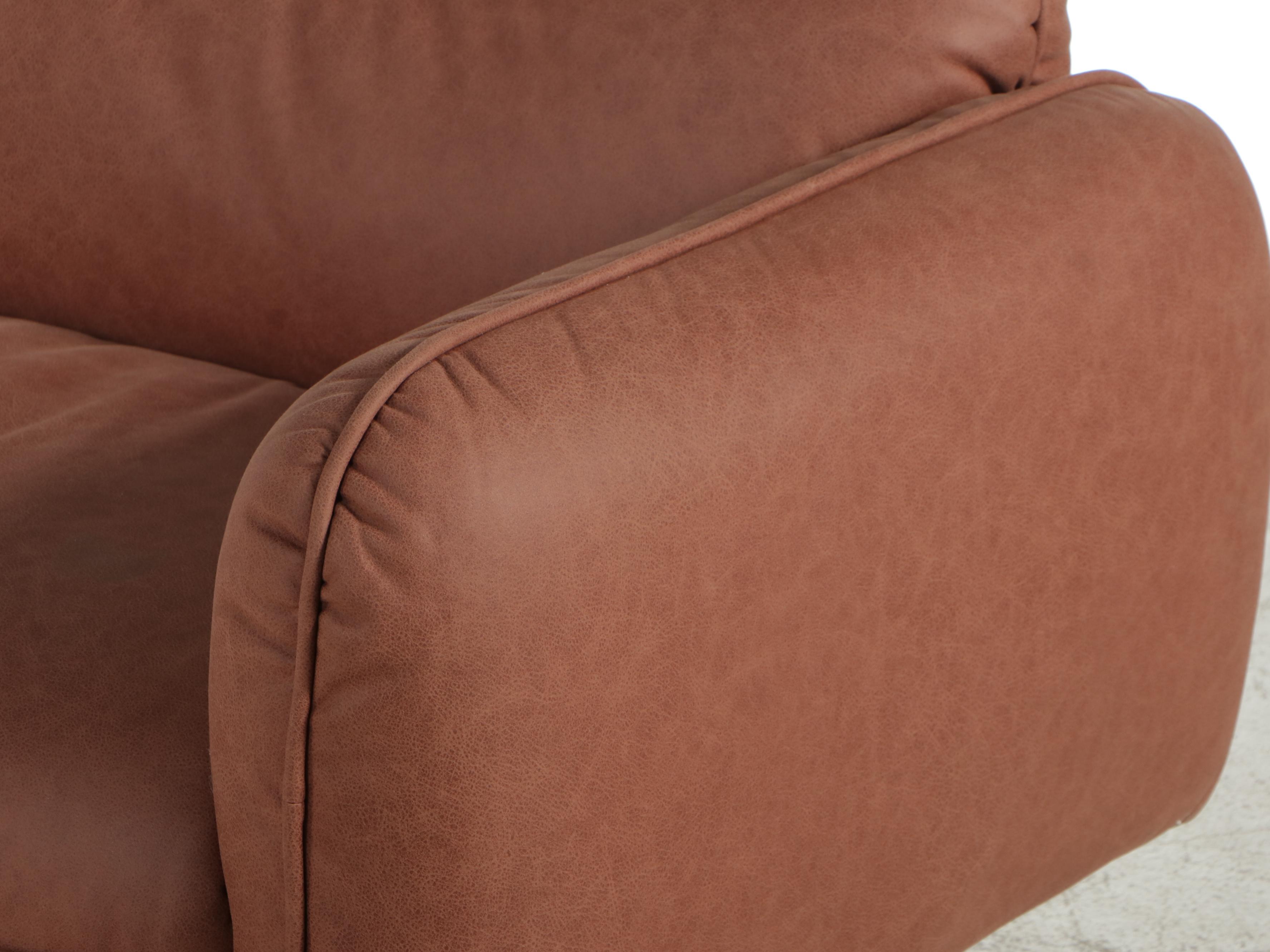 Modernist Style Brown Leather Sofa