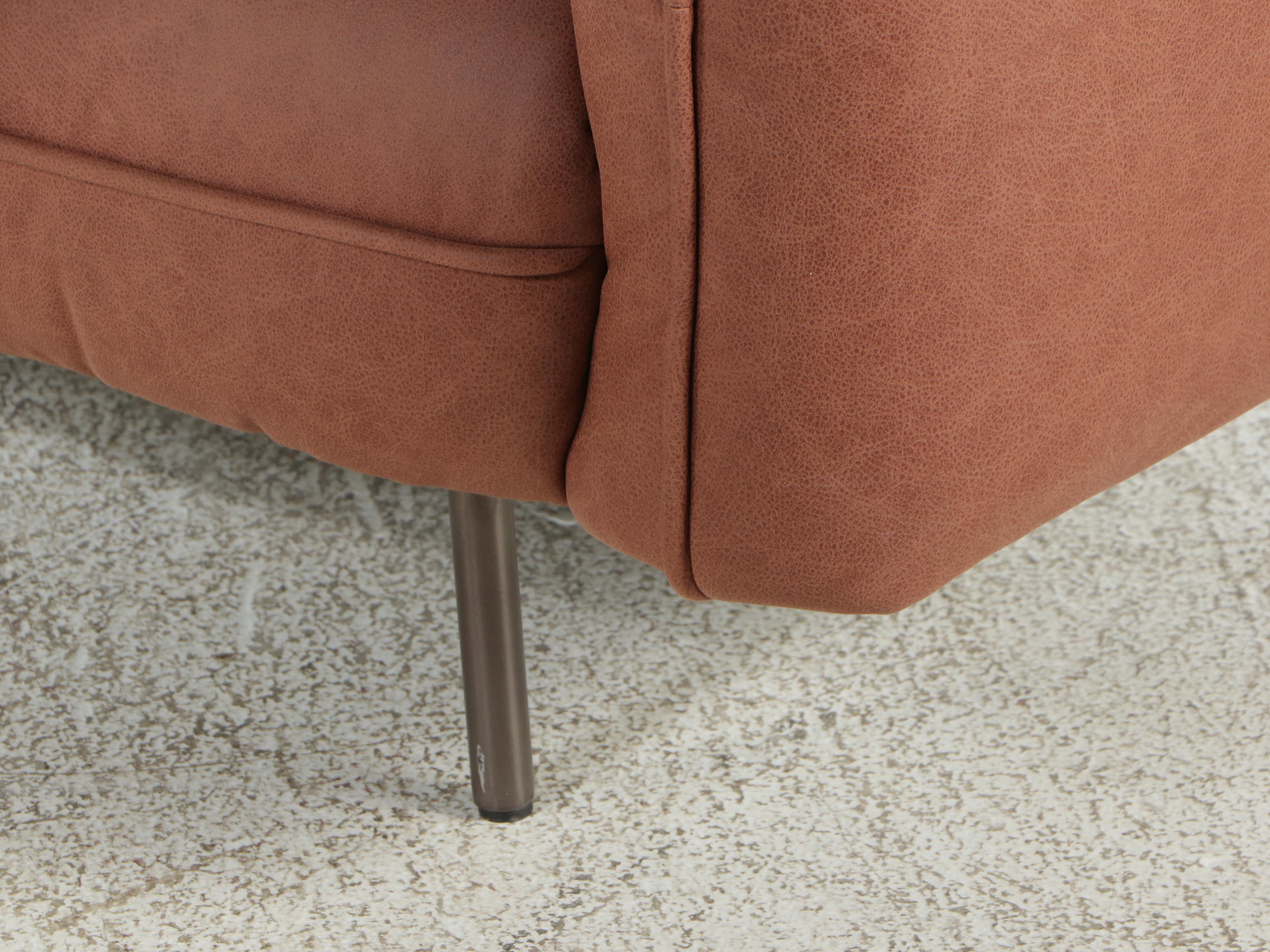 Modernist Style Brown Leather Sofa