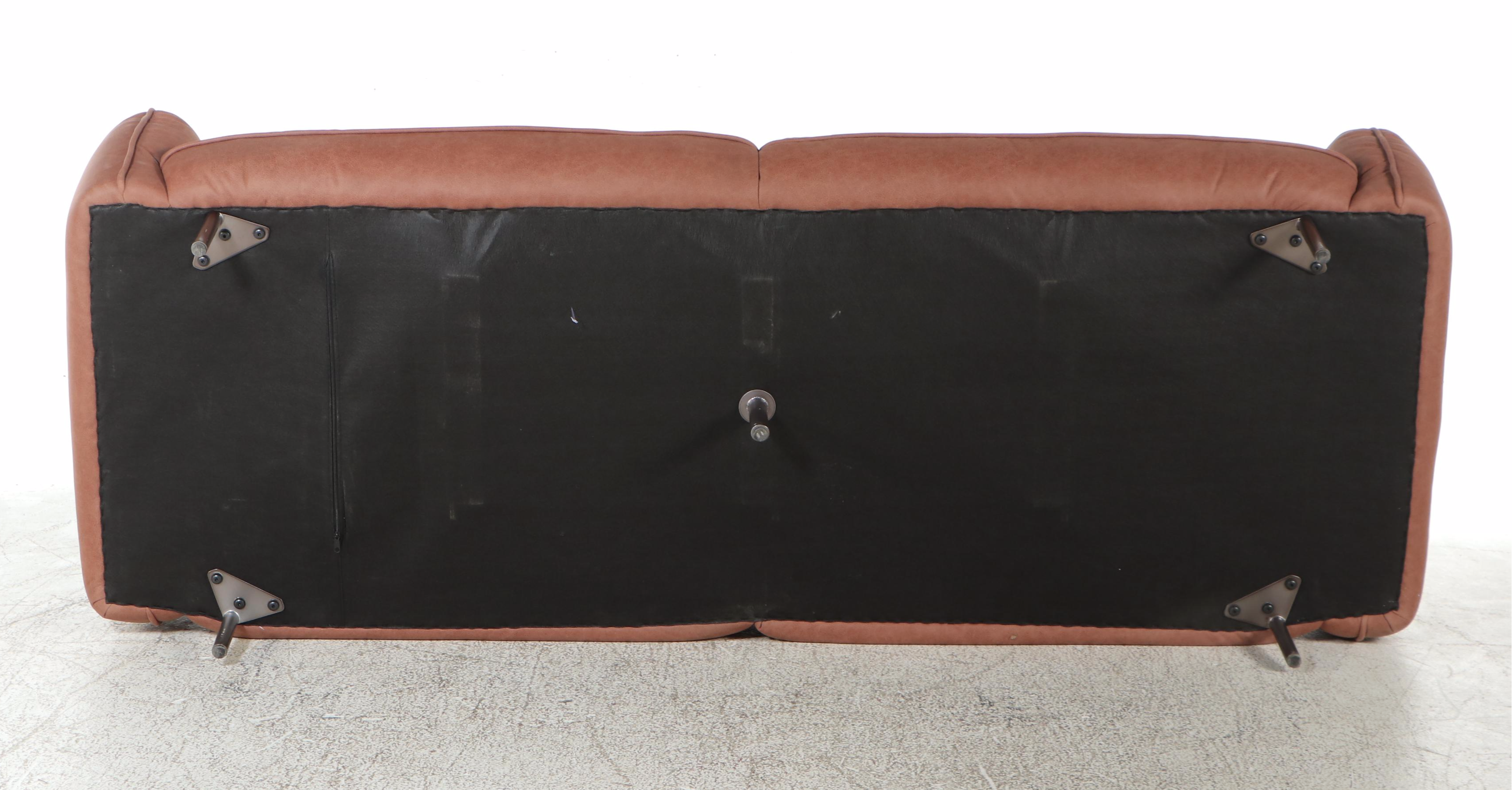 Modernist Style Brown Leather Sofa