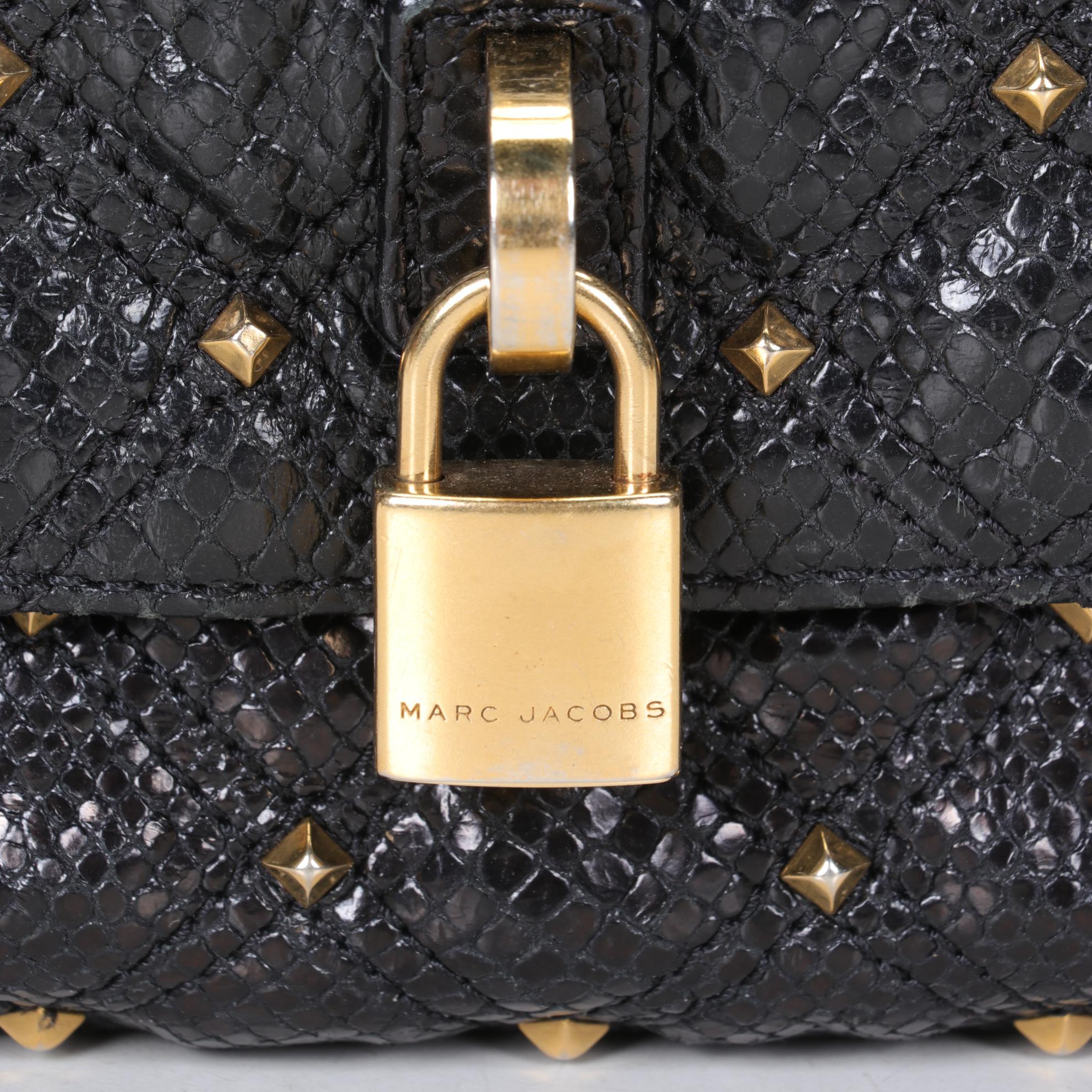 Marc Jacobs Stardust Beat Shoulder Bag In Quilted Black Leather