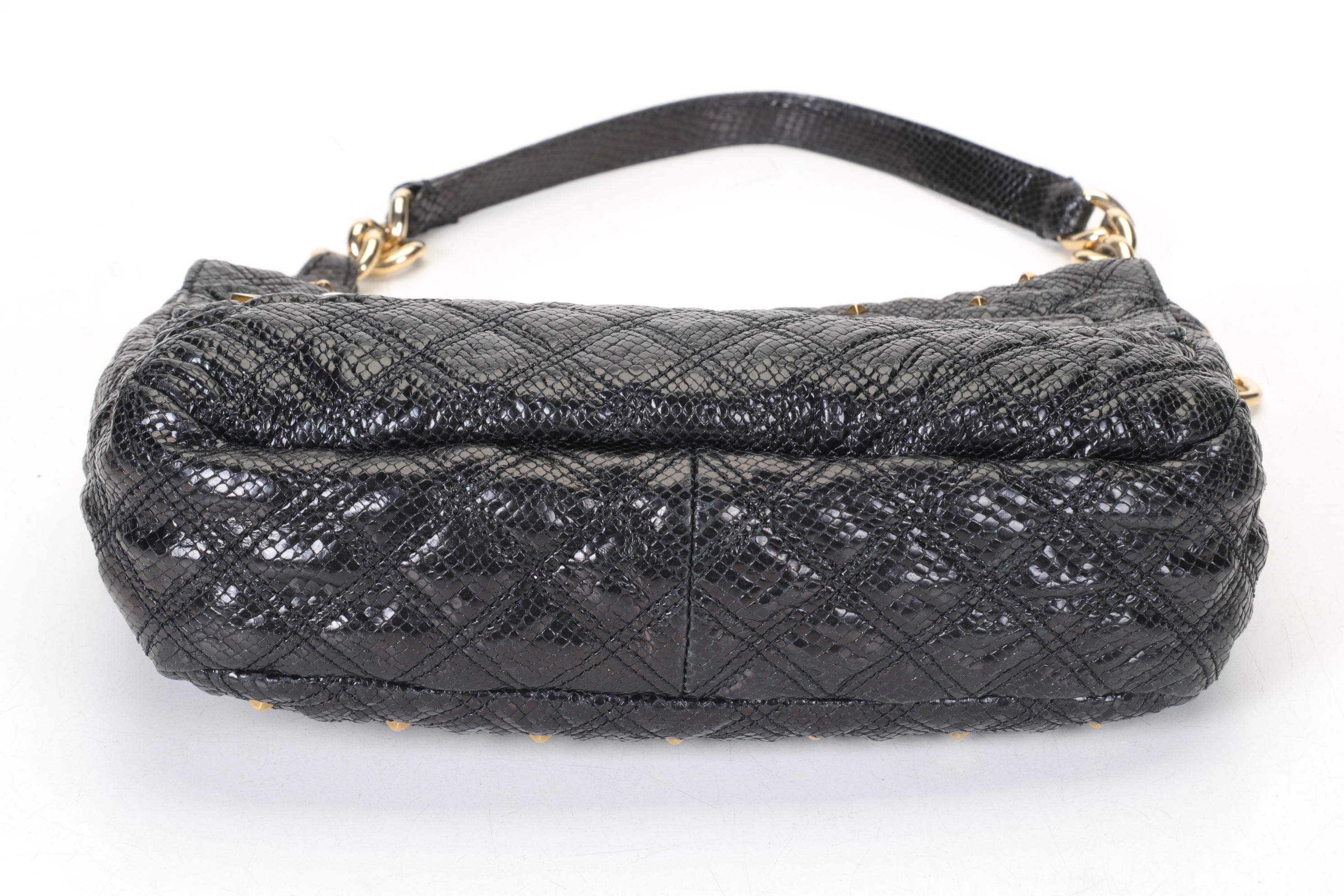 Marc Jacobs Stardust Beat Shoulder Bag In Quilted Black Leather