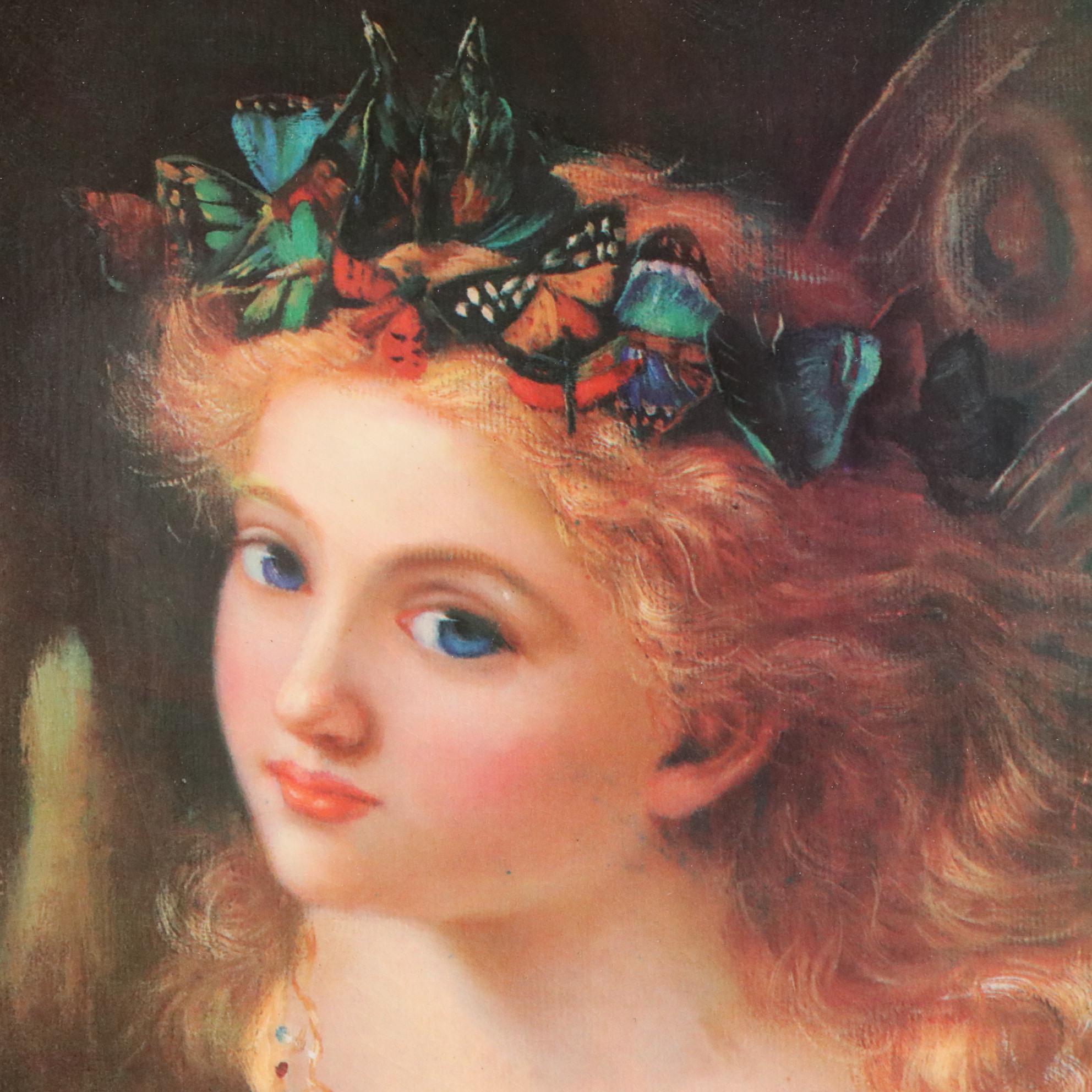 Ceramic Plaque After Sophie Gengembre Anderson "Take the Fair Face of Woman..."