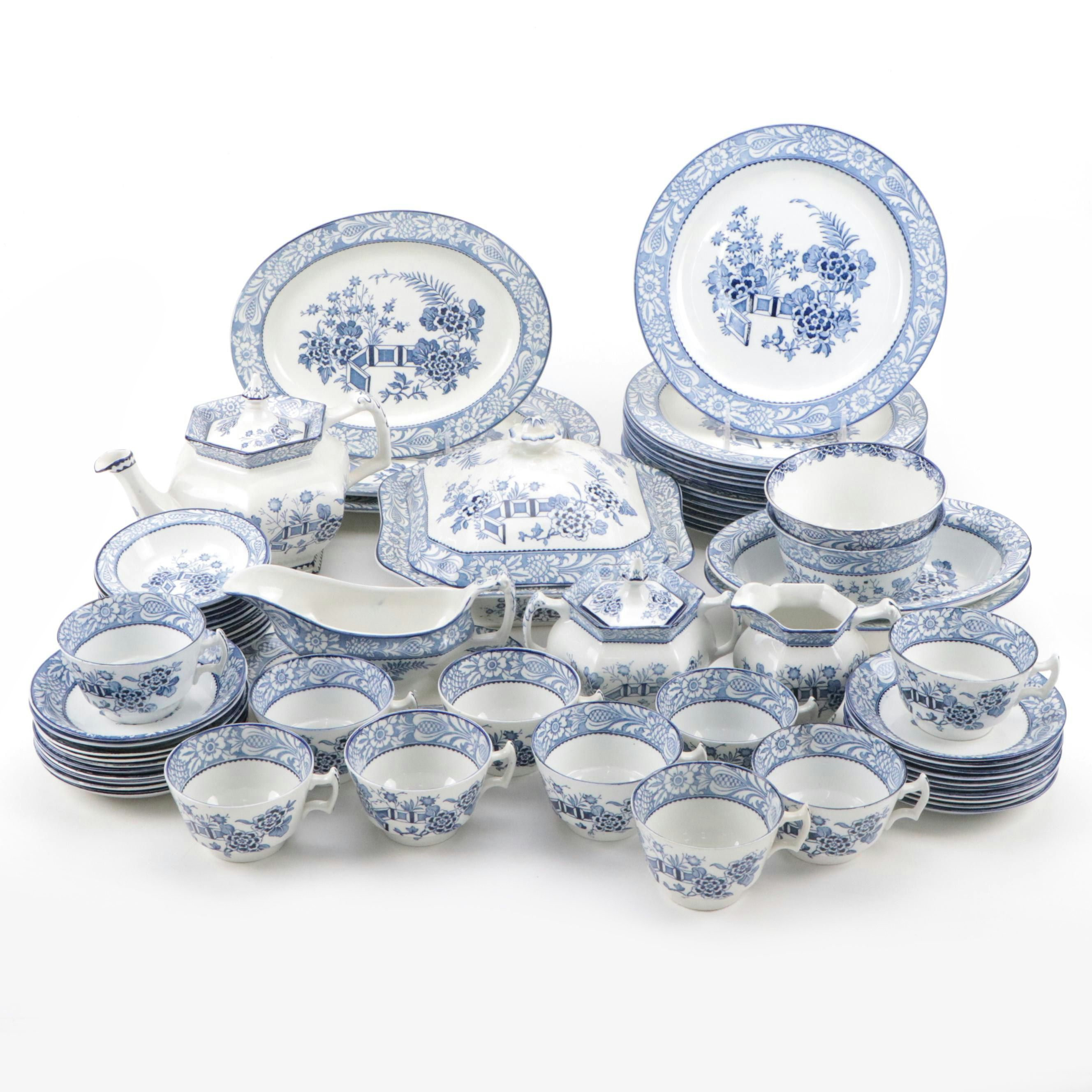 Wood & Sons "Wincanton Blue" Ironstone Dinnerware and Serveware