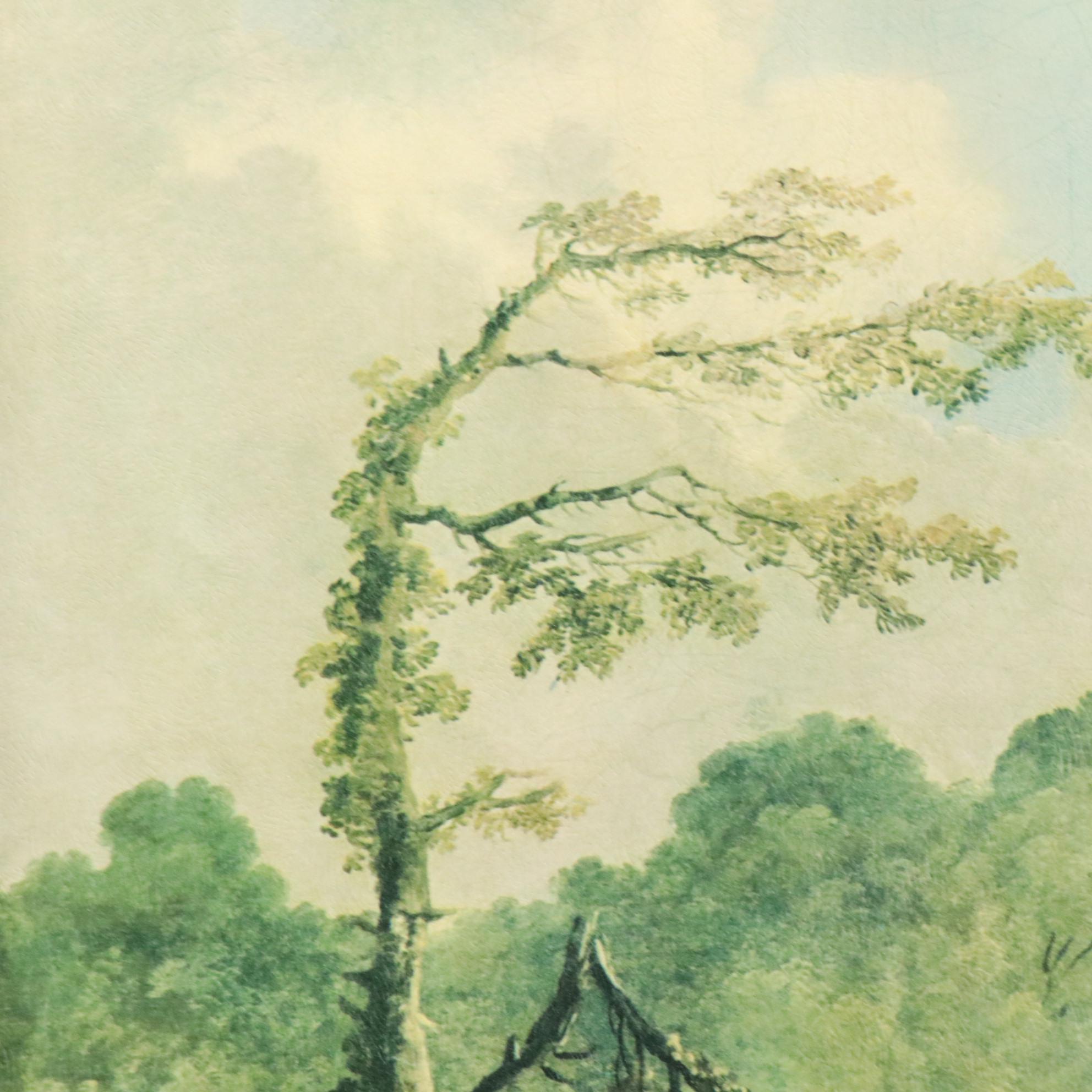 Embellished Giclée After Hubert Robert "Roman Garden"