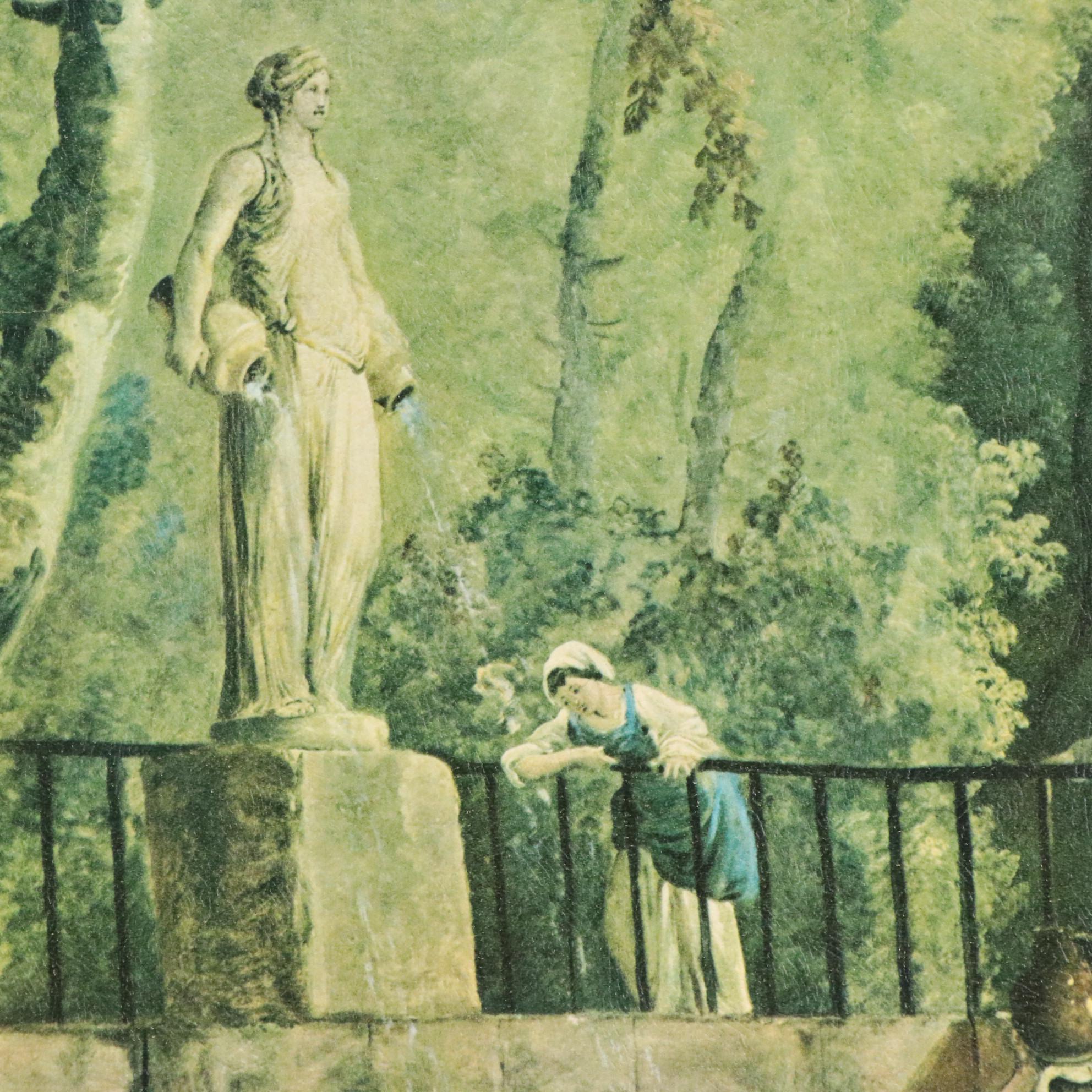 Embellished Giclée After Hubert Robert "Roman Garden"