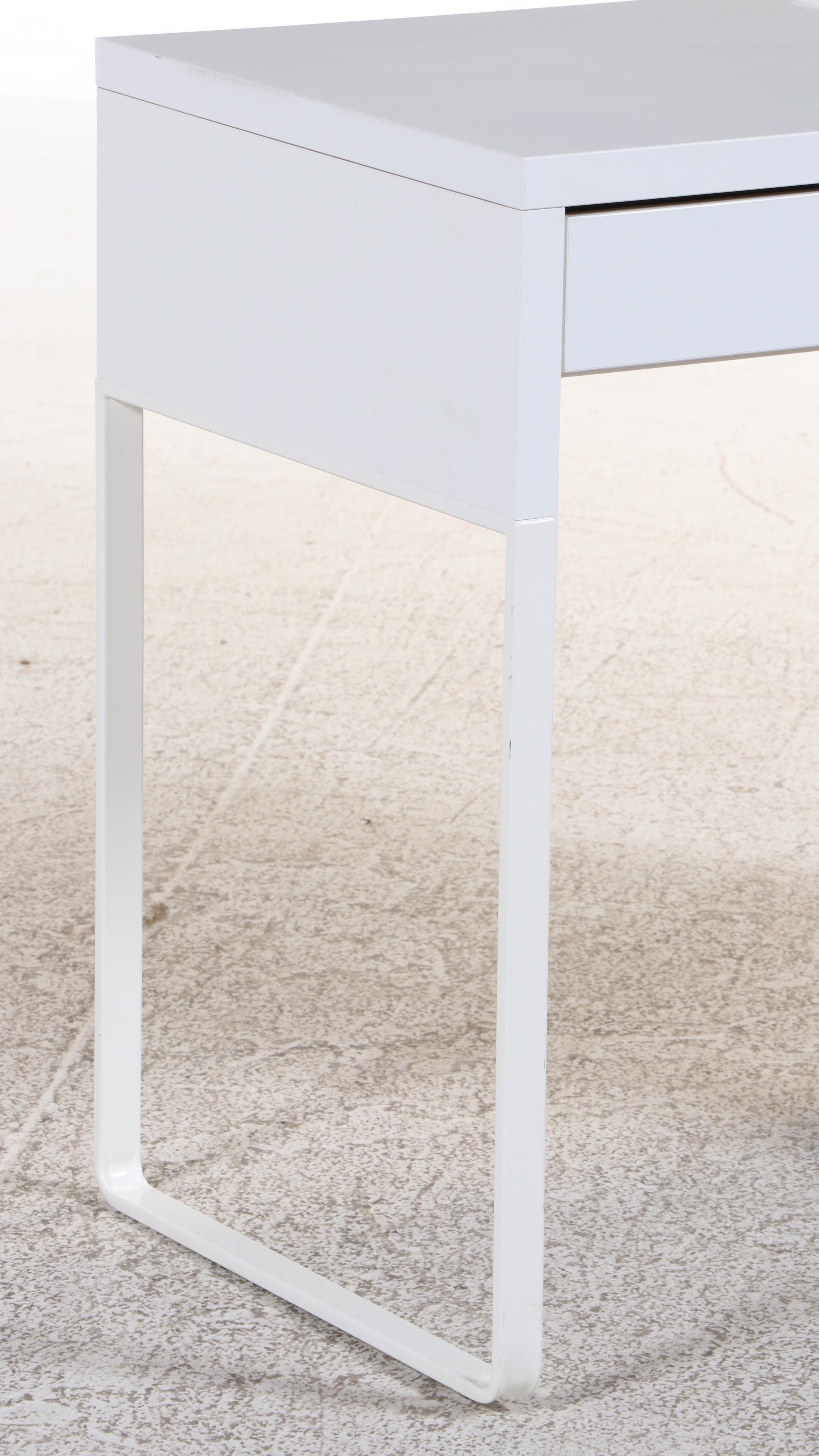 Henrik Preutz for IKEA "Micke" White Laminate and Powder-Coated Steel Desk
