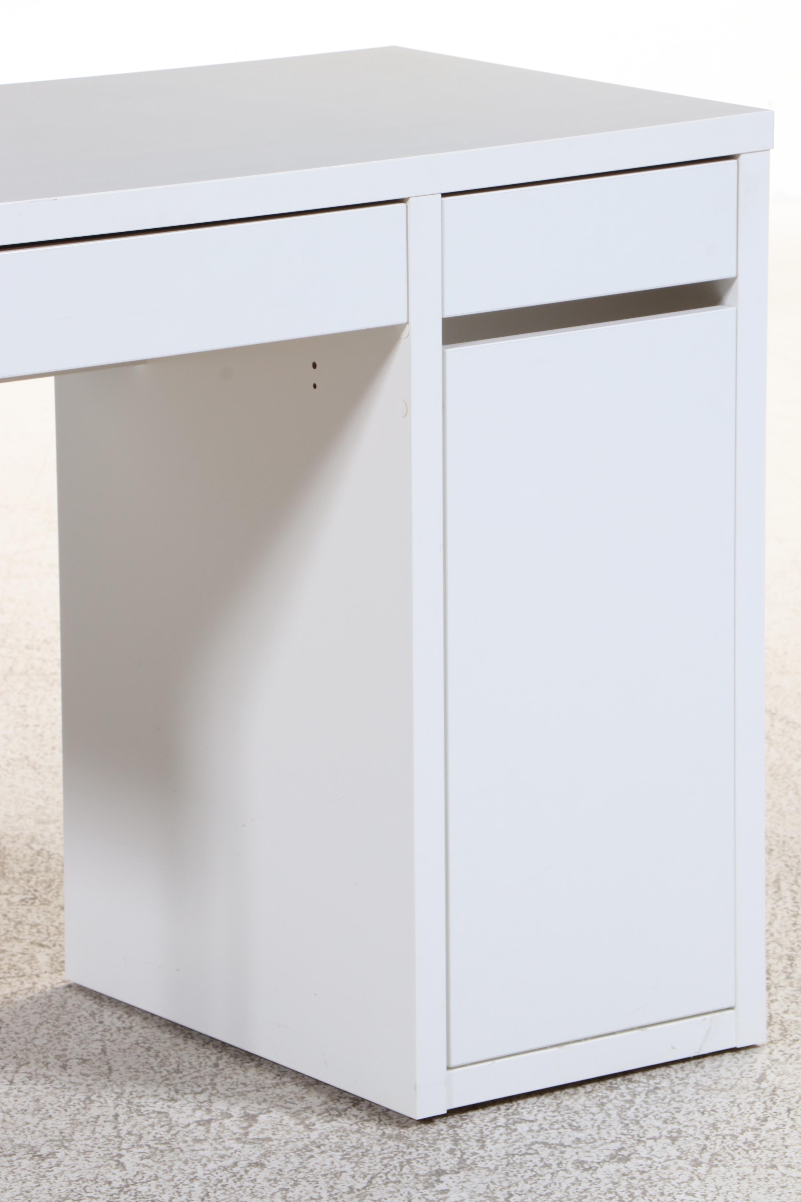 Henrik Preutz for IKEA "Micke" White Laminate and Powder-Coated Steel Desk