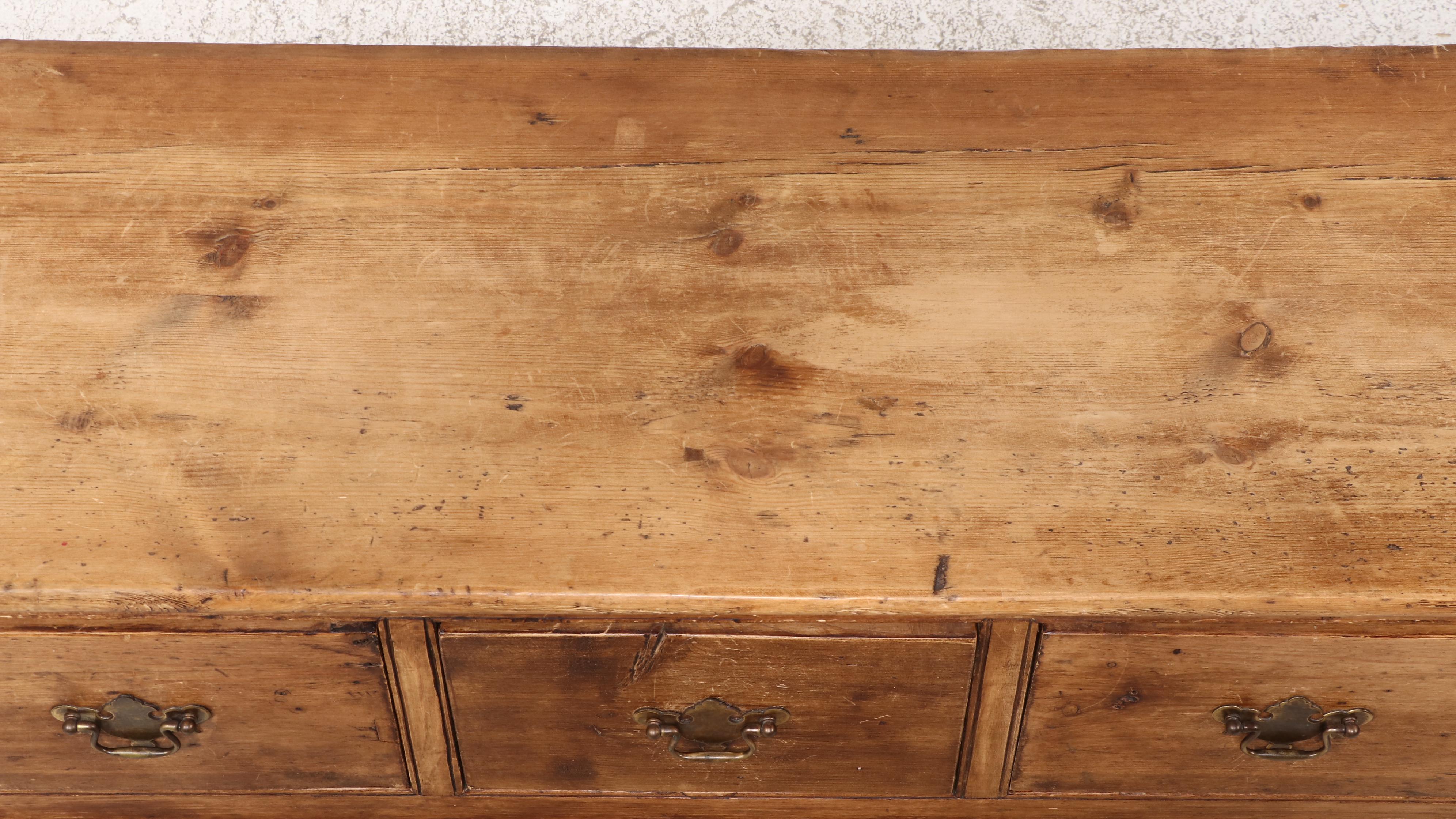 Victorian Style Pine Three-Drawer Sideboard