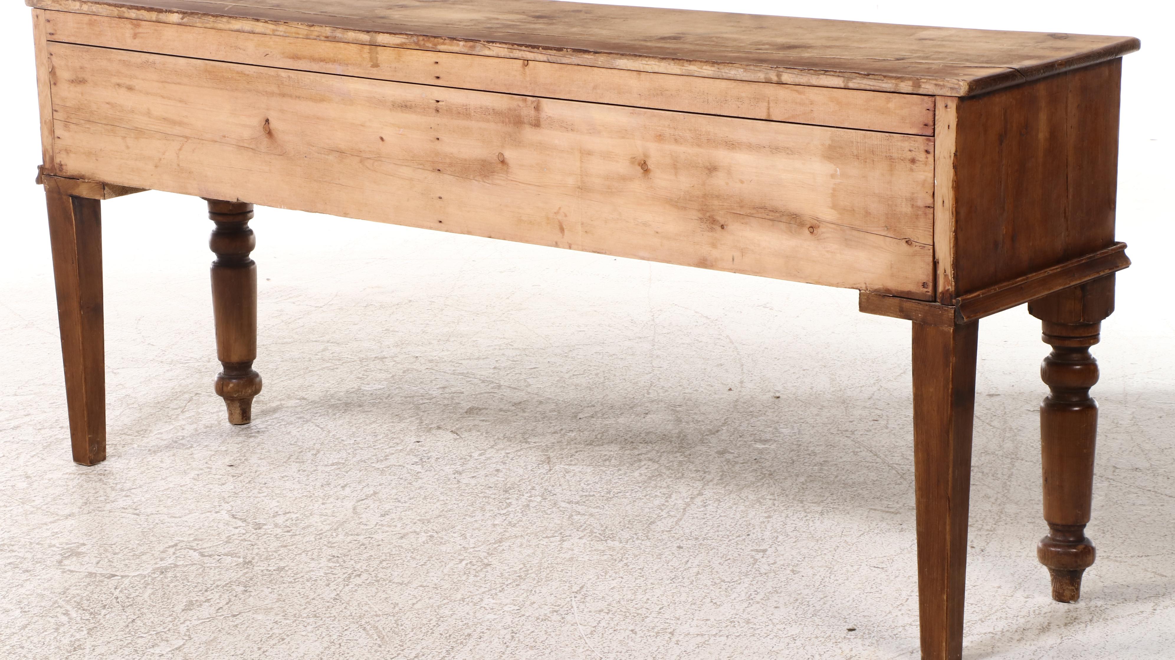 Victorian Style Pine Three-Drawer Sideboard