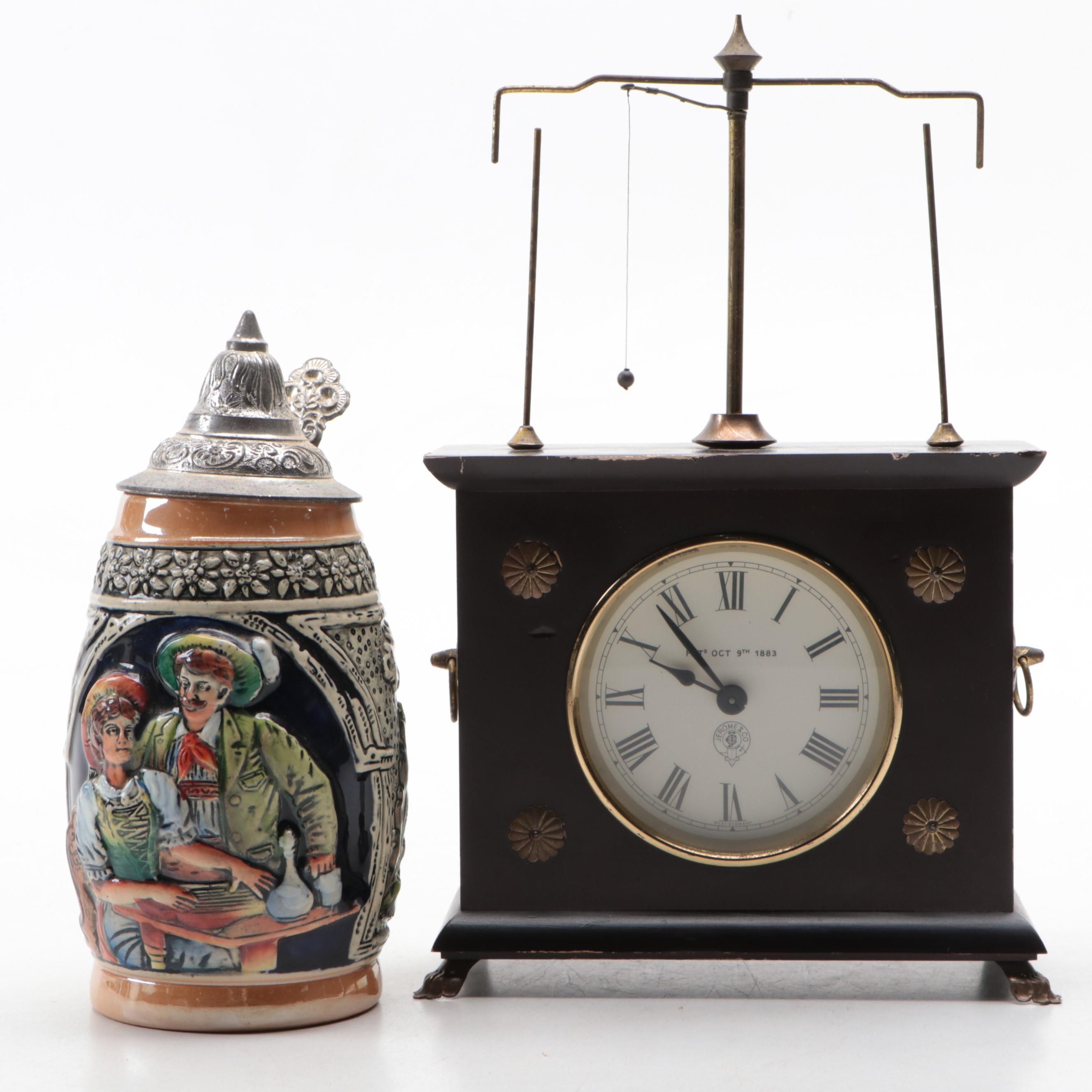 Jerome & Co. Horolovar Flying Pendulum Clock with Stein Bank