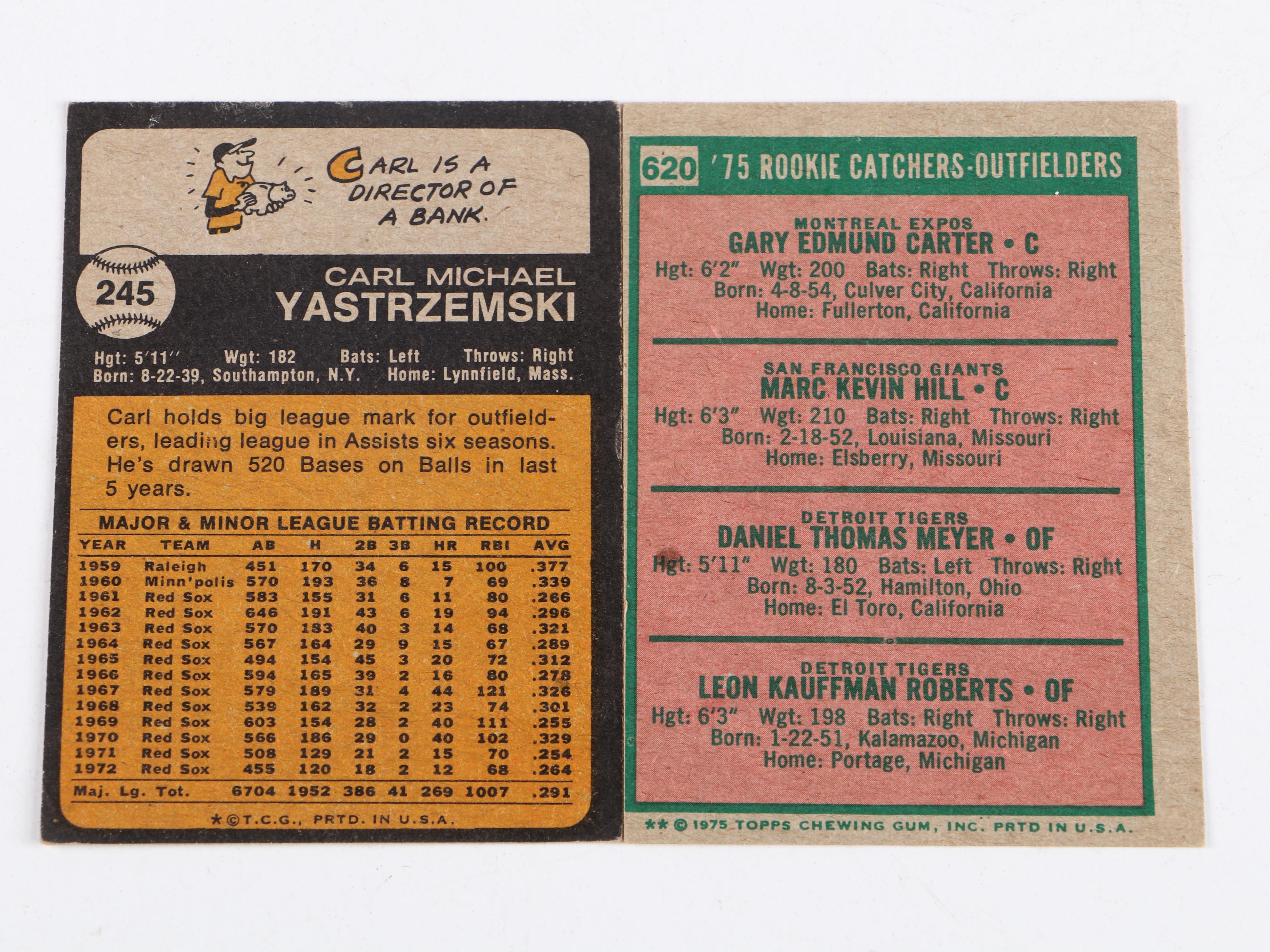 Topps Baseball Cards Featuring Roberto Clemente and Hank Aaron, 1970s–1980s